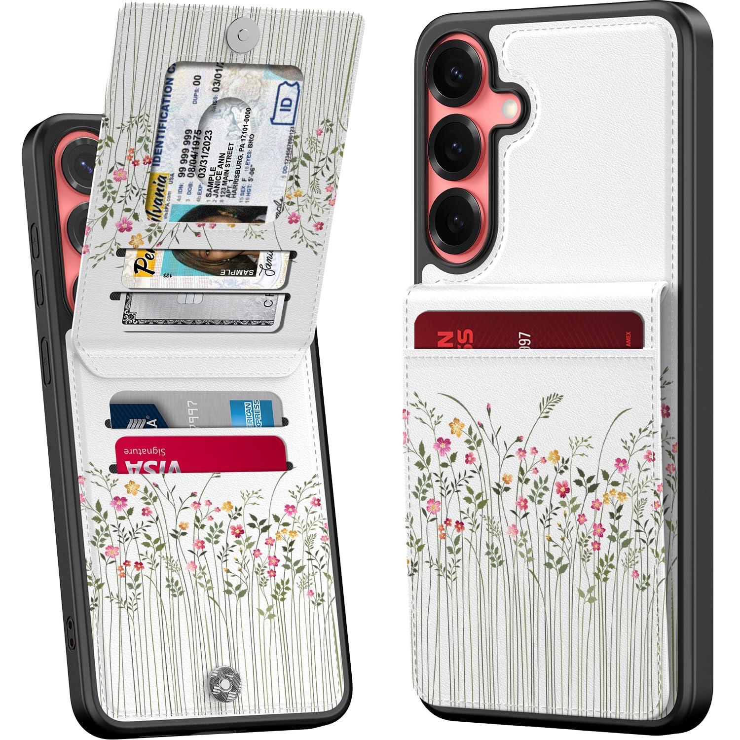 Bemal for Samsung Galaxy S24 Plus Wallet Case with Card Holder, Fashion Printed, RFID Blocking, PU Leather Kickstand, Magnetic Closure, Shockproof