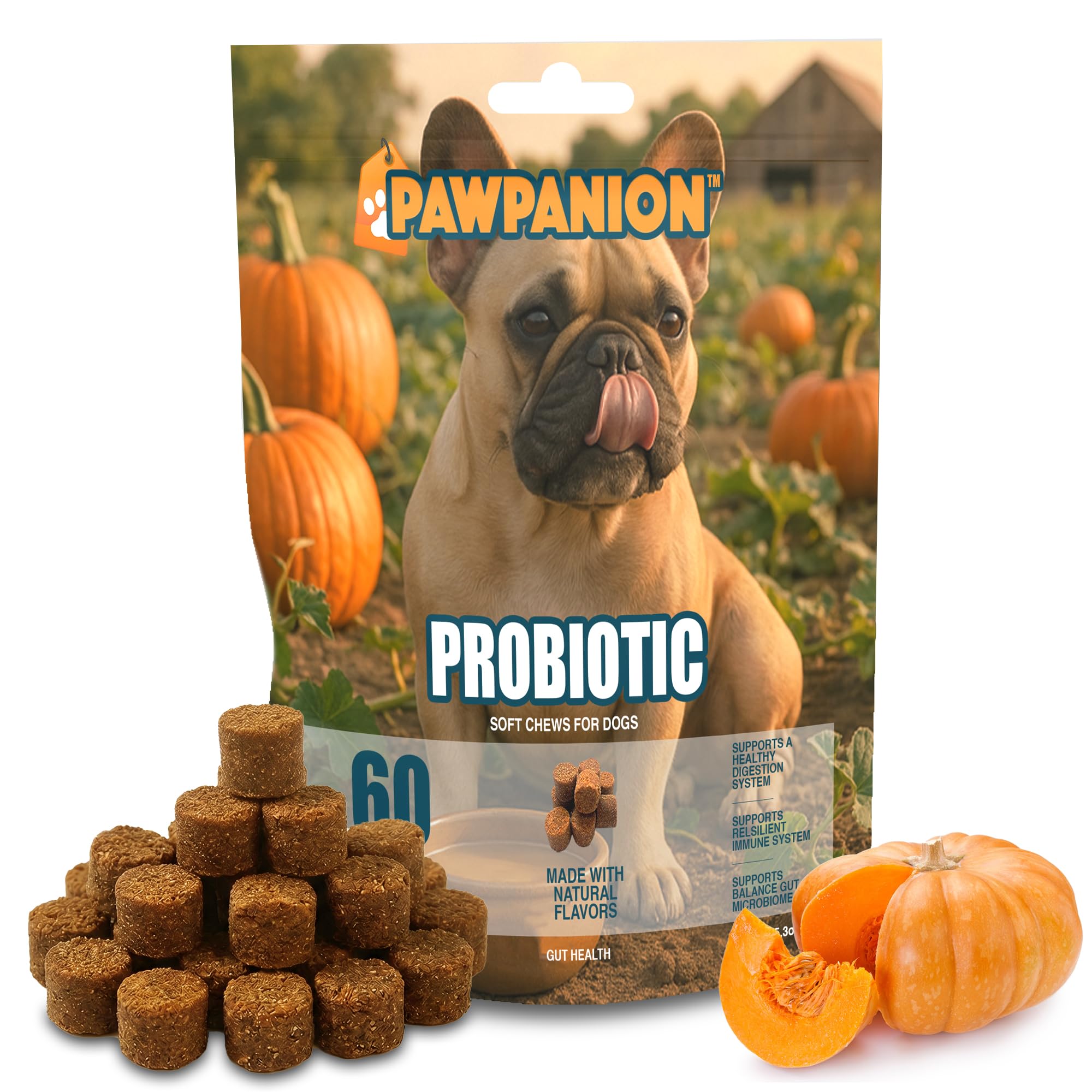 Dog Probiotic Soft Chews, 6 Billion CFU, 60 Count