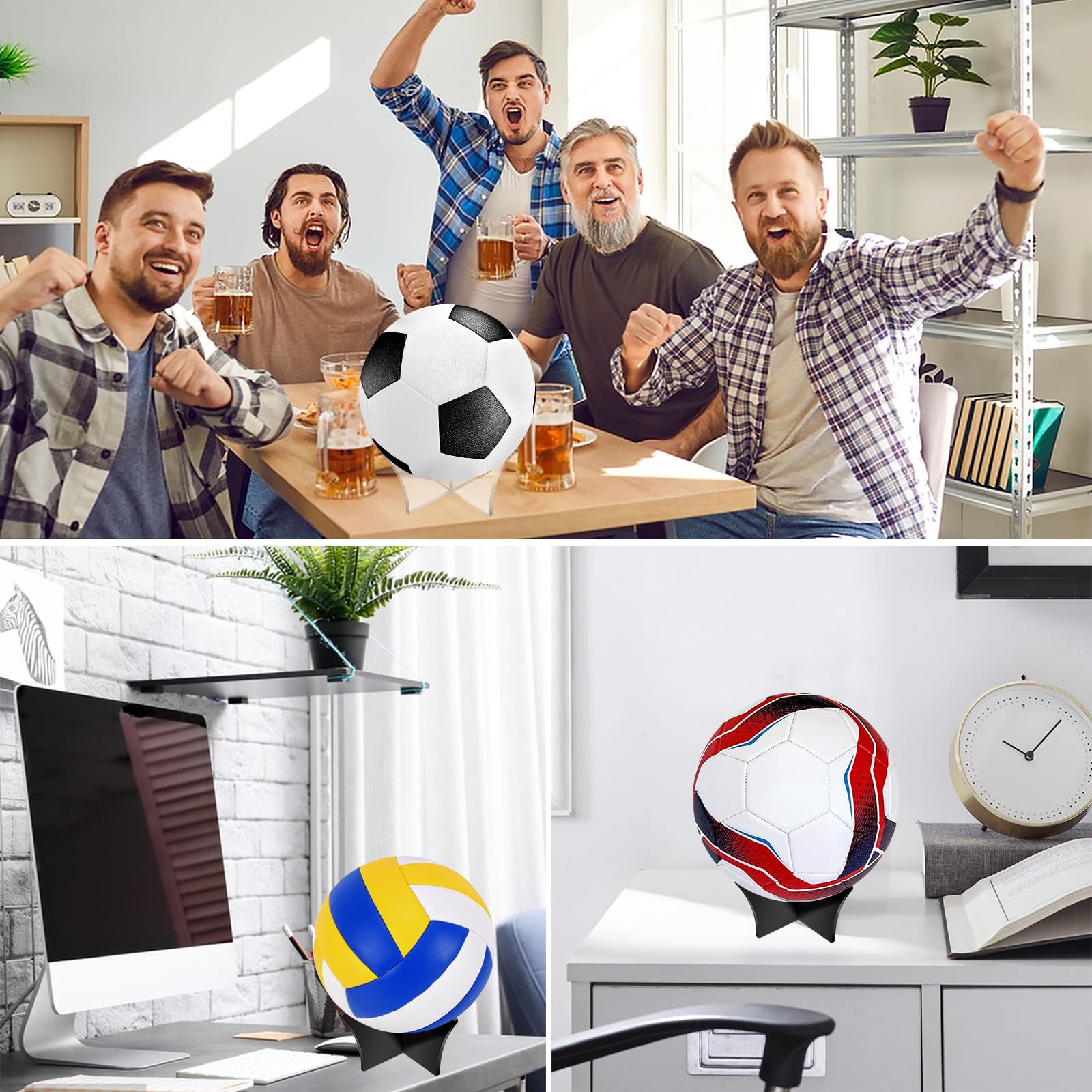 Porta Pallone Calcio Acrilico Espositore Supporto Piede Base