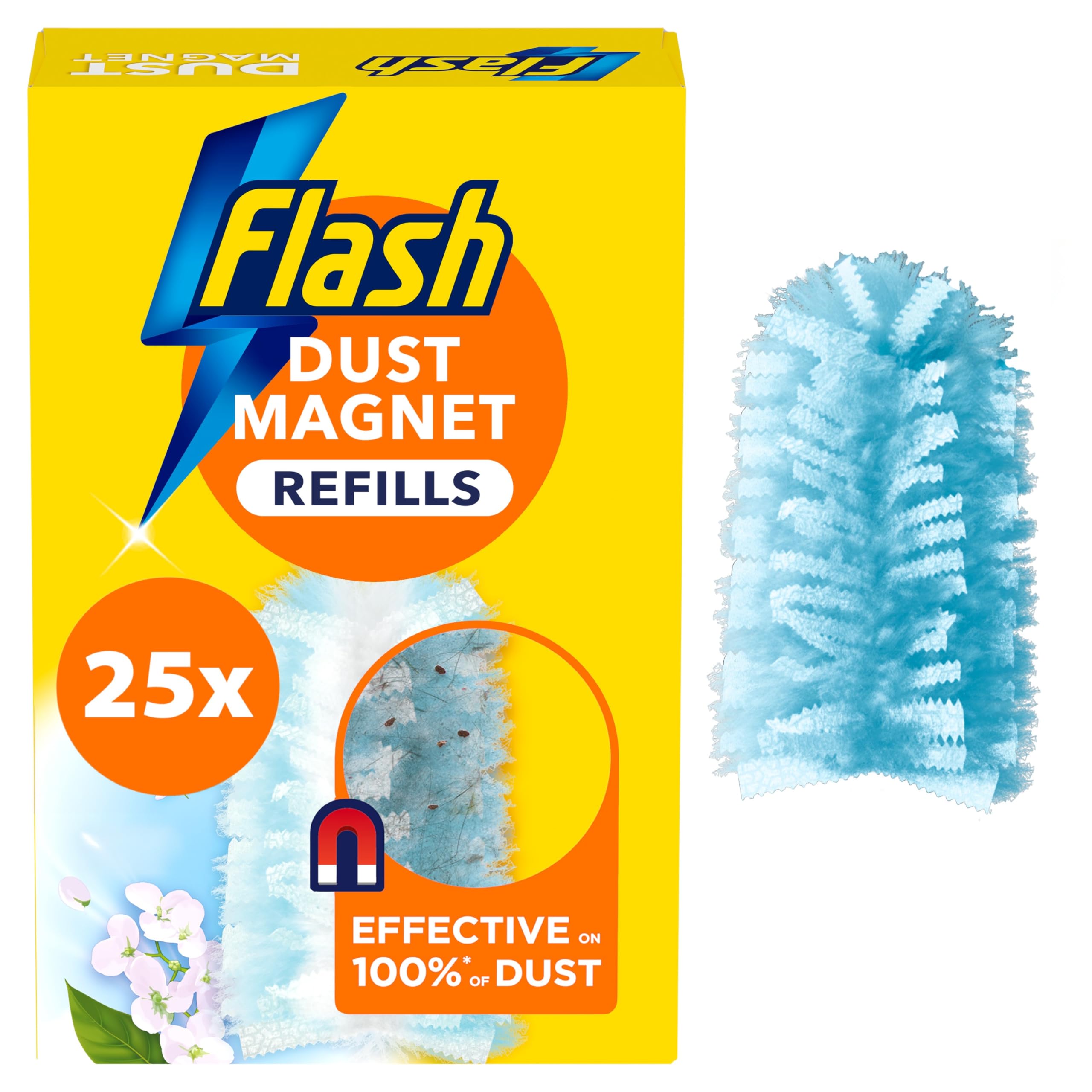 Flash Duster Dust Magnet Refills, Fluffy Dusters Refills, 25 Scented Dusters (5x5), Effective on 100% of Dust, Dust Magnet - 1