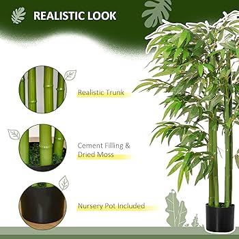 Amazon.com: HOMCOM 4.5FT Artificial Bamboo Tree, Decorative