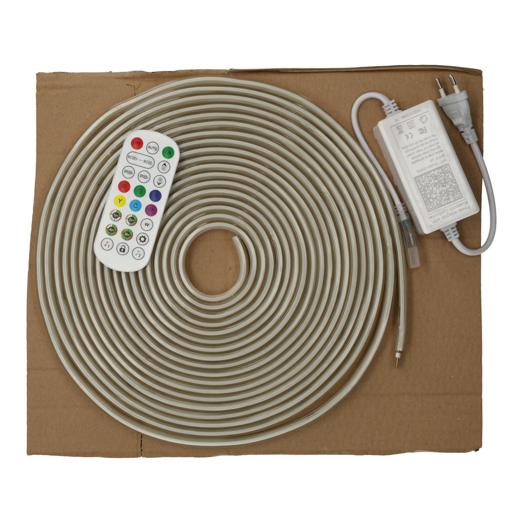 Jandei - Kit Tira Led 10metros 24Vdc RGBIC con Controlador 220Vac y Mando, 600 Leds. IP65 Ideal Exteriores