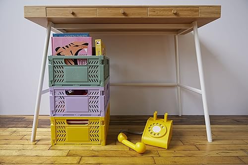 Miniatura 2 de 3 Sprouts Caja plegable de plástico reciclado, caja de almacenamiento plegable apilable para organización para adultos y niños, caja de plástico