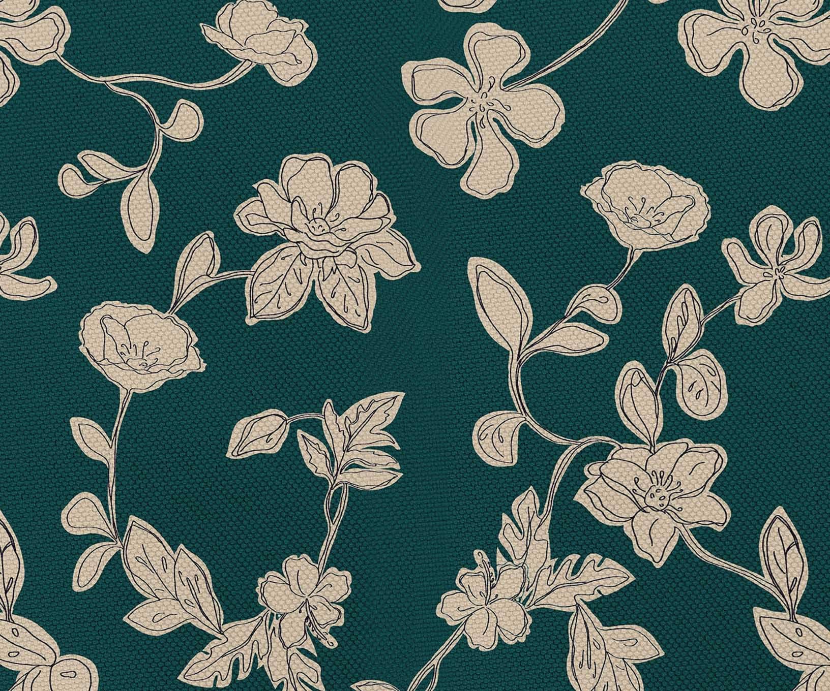 Soimoi Tela impermeable con estampado floral | Material para exteriores por 5 metros | Resistente al desgarro y a los rayos UV | Ideal para bolsos, ropa impermeable, fundas, cortinas y toldos - Verde