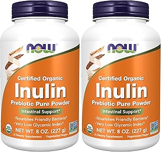 NOW Organic Inulin Prebiotic Powder (2-Pack)