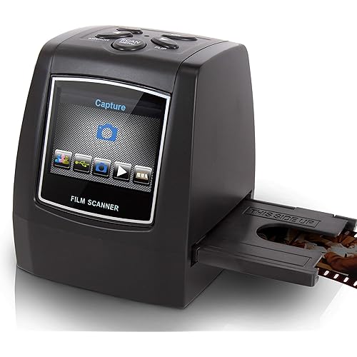 Pyle Film Scanner and Slide Digitizer - All in 1 22MP Slide Digital Film Slide Scanner, Image Converter, Compatible w/ Super-8 Film, 126 KPK Film, Converts 35mm Slides and Negatives - Pyle PSCNPHO32