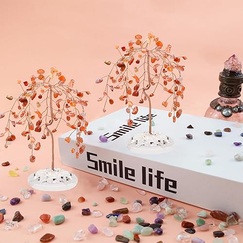 Miniatura 2 de Cristales curativos rojos de cornalina, piedras preciosas de árbol de la suerte, decoración de oficina para dormitorio y oficina, regalos de energía