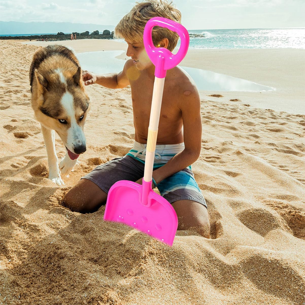 UPKOCH 2pcs Boys and Girls Beach and Snow Shovel Portable Plastic Digging Tools for Sand and Snow Play Safe Lightweight Outdoor Toys for Toddlers and Boy Girl