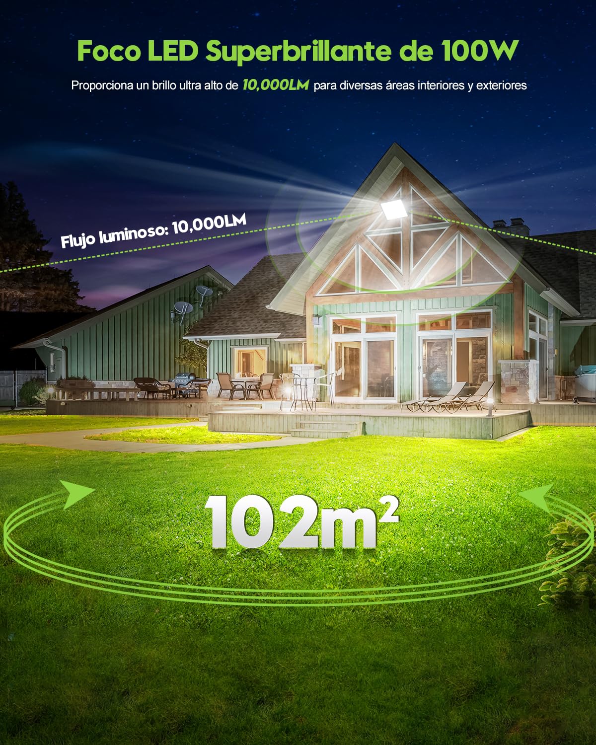 Sararoom Focos Proyector Floodligh de Seguridad - 10Pcs 100W 6500K Blanco Frío Foco LED Exterior y Interior