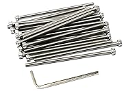 Vista 271 de iexcell 25 piezas M4 x 60/65/70/75/3.150 in paso de rosca 0.028 in acero inoxidable 304 cabeza hexagonal Tornillos Tornillos surtido Kit