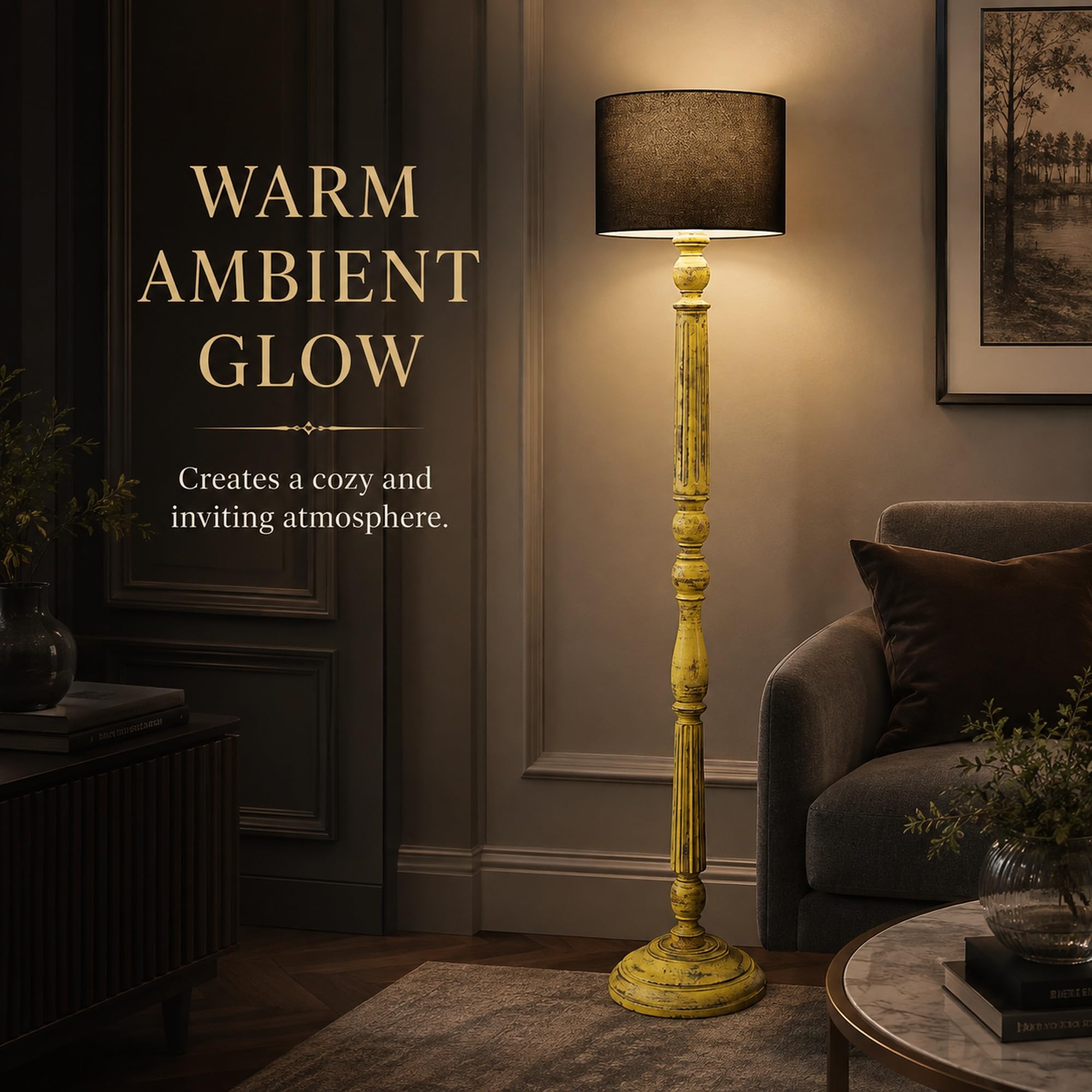Tu Casa Mango Wood Floor Lamp - Modern Home Lighting -8