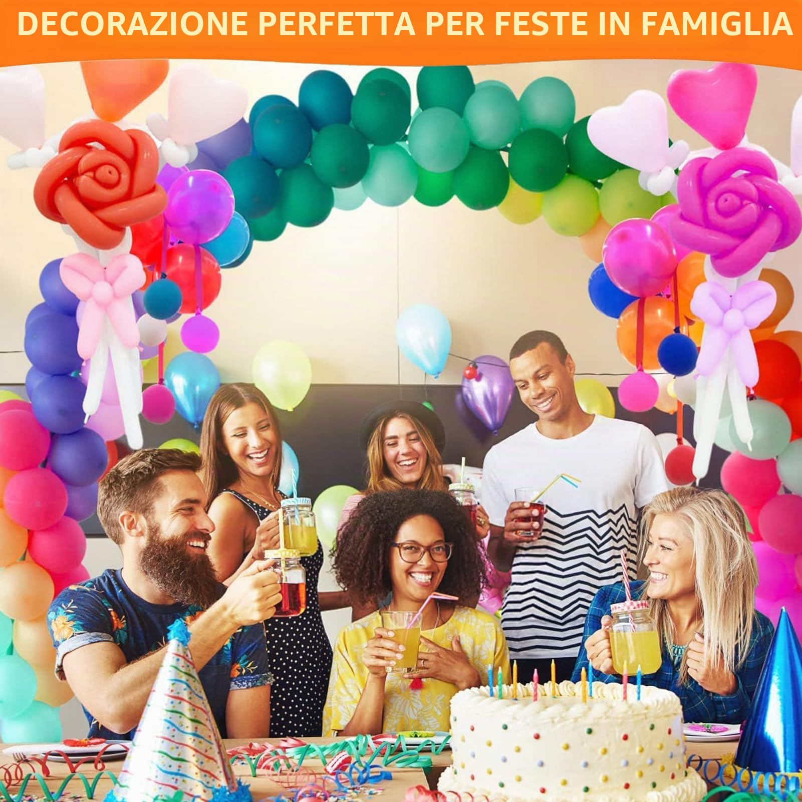 Kit regolabile per arco di palloncini, 3,1 m, riutilizzabile, con 2 basi riempibili con acqua e 50 clip per palloncini e asta in fibra pieghevole, per matrimoni, lauree, compleanni, decorazioni