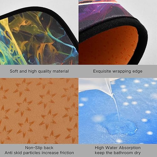 Miniatura 6 de Kitchen Mats for Floor 2 Piece Set Neon Shark Print, Anti Skid Cushioned Water Absorbent Kitchen Rugs Door Mat Floor Mats for Kitchen Sink