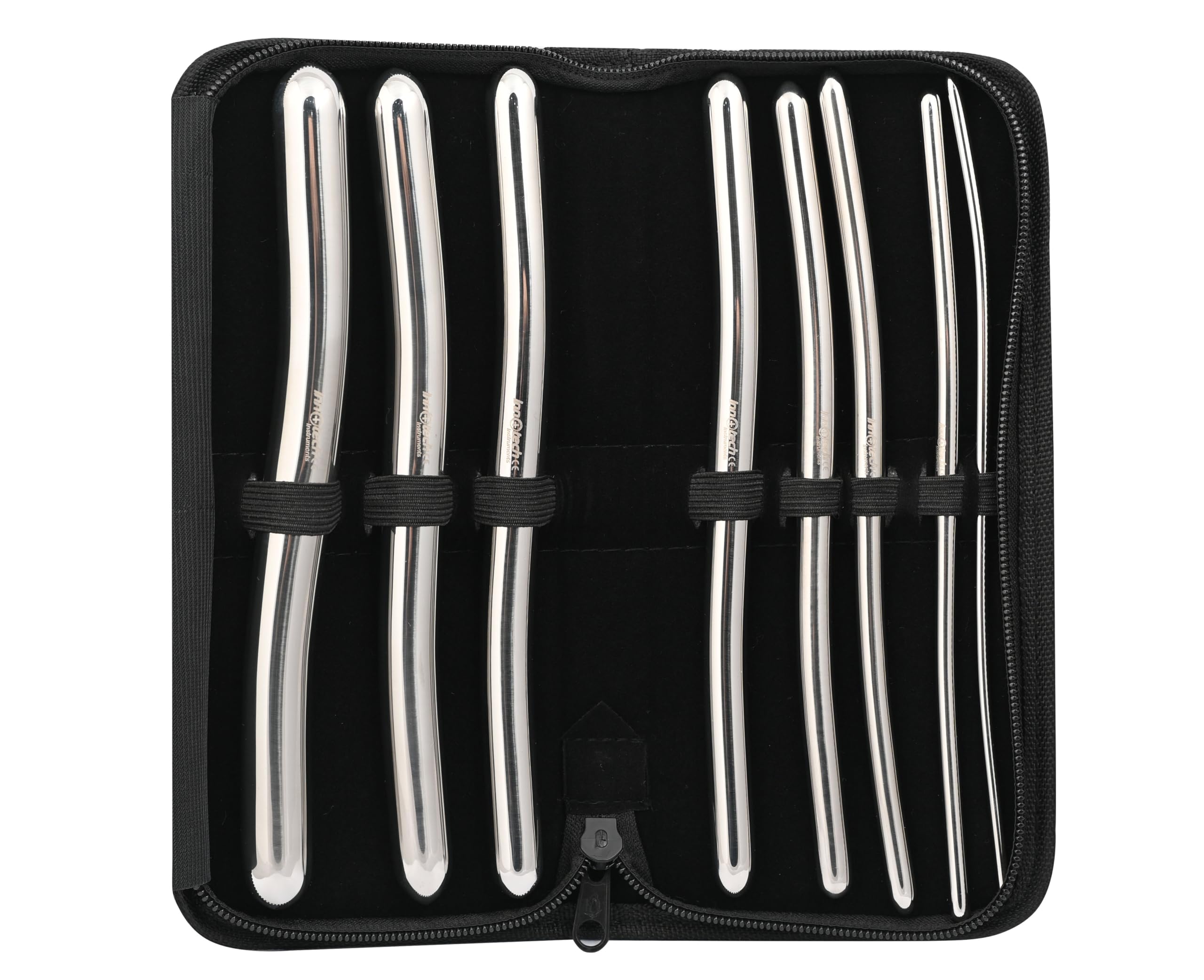 Dilatator Set Harnröhrendilatatoren 8 Hegar Pins mit Doppelenden 3mm bis 18mm mit Aufbewahrungstasche/Ledertasche