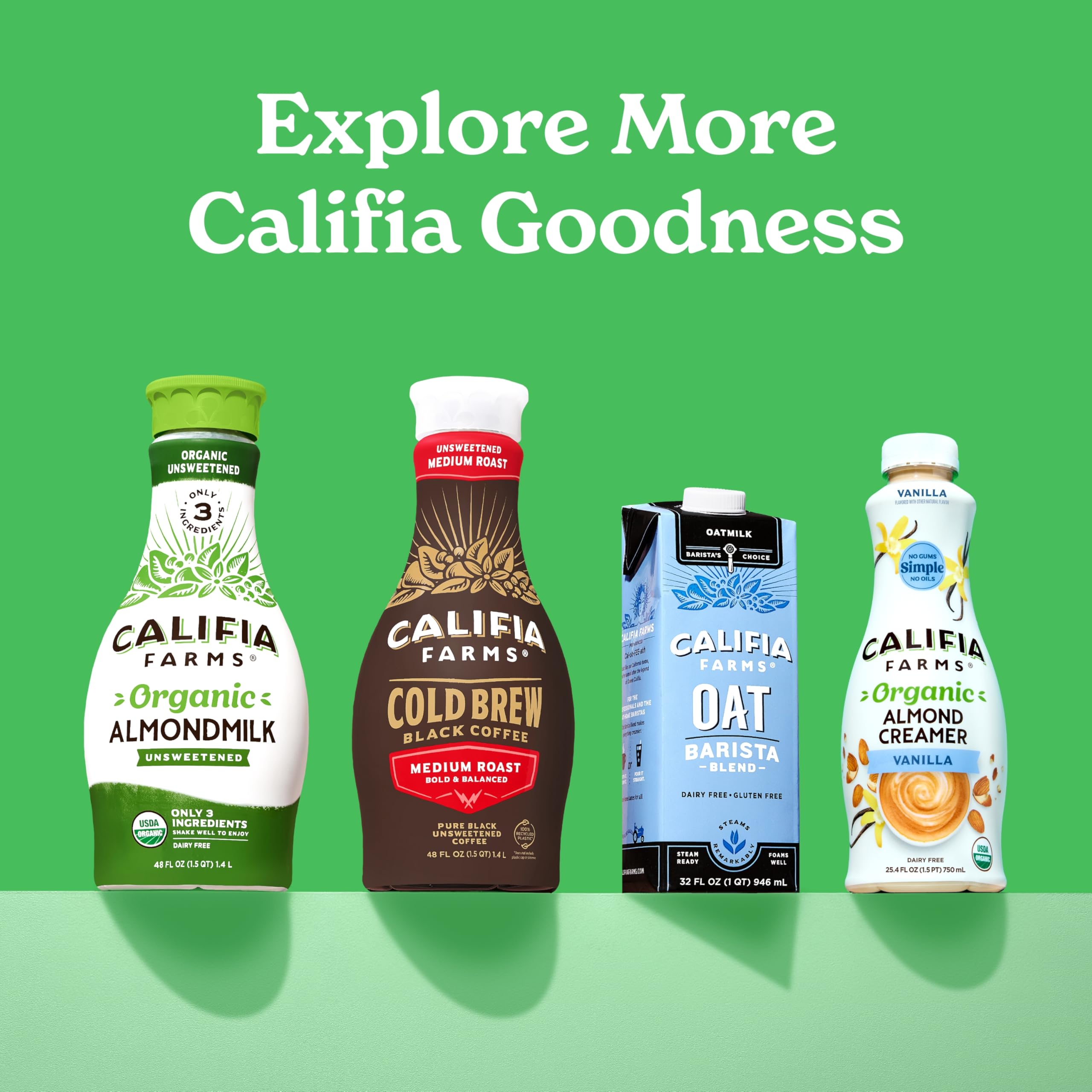 Califia Farms - Organic Vanilla Almond Milk 48 Oz Dairy Free Vegan Plant Based Organic Milk Non GMO — view 6