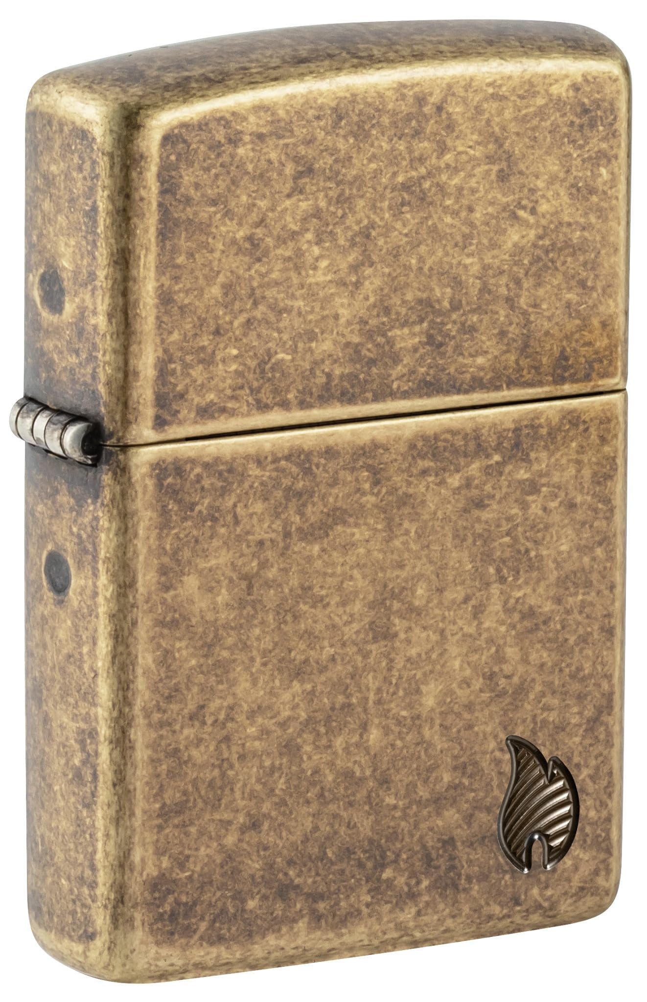 Zippo Sturmfeuerzeug - Armor Series Flame - Antique Brass - Deep Carve - Nachfüllbar - Wiederverwendbar - Windfestes Design - Geschenkbox - Made in USA