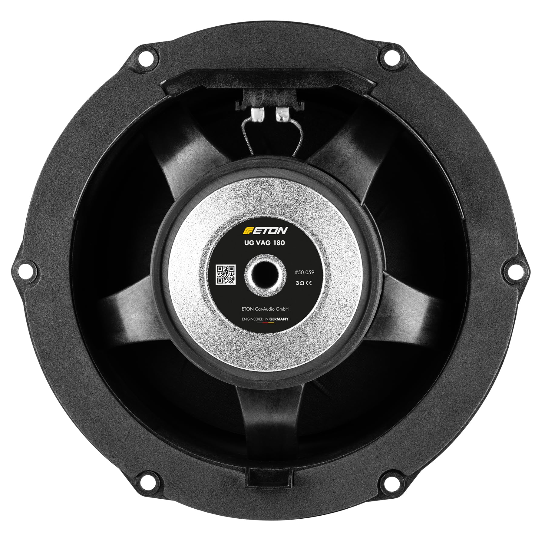 ETON UG VAG 180 – Kraftvoller 18 cm / 7 Zoll Tiefmitteltöner, kompatibel mit VW, Seat, Skoda Fahrzeugen, Plug & Play Langhub Autolautsprecher, 1 Paar