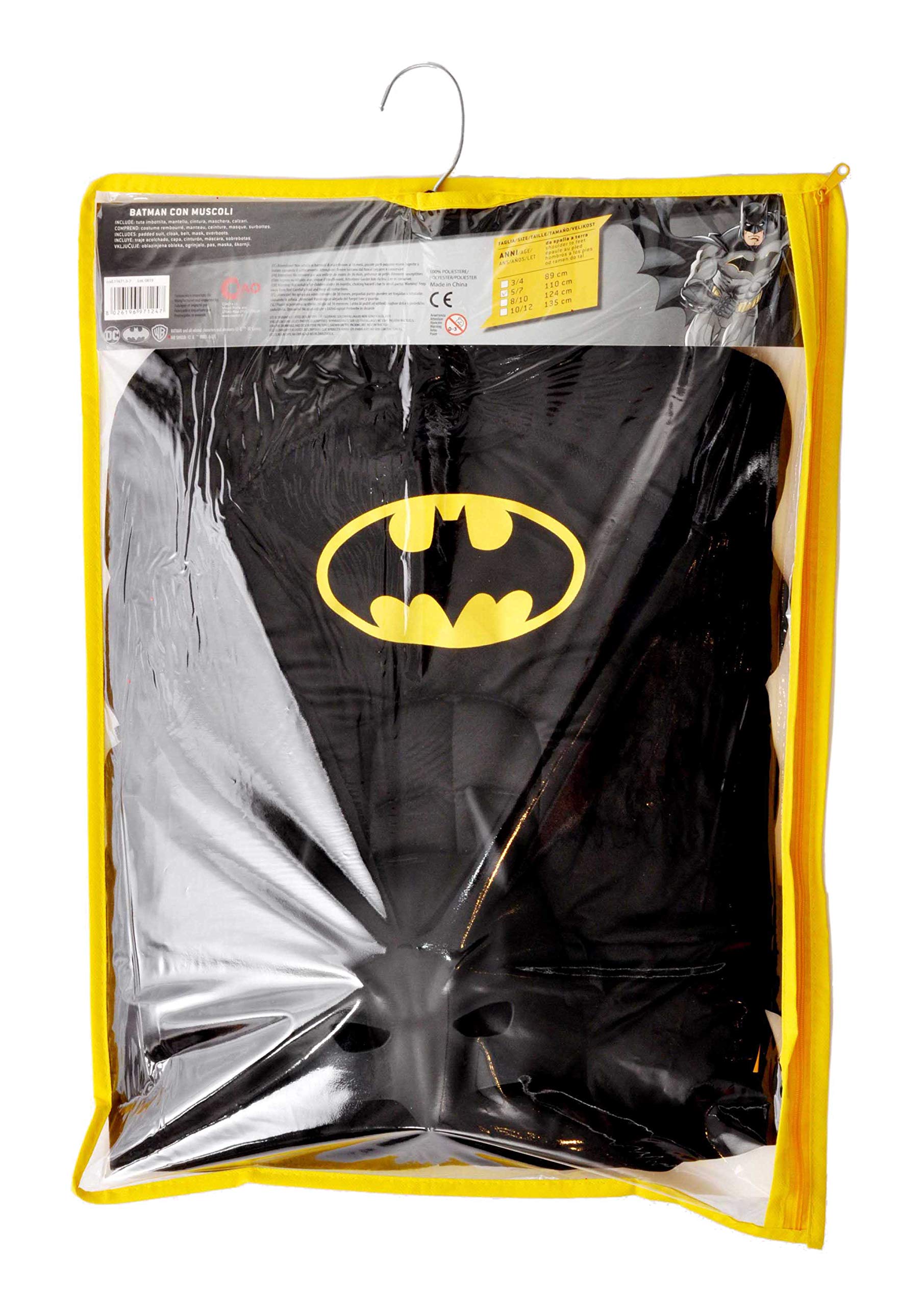 Ciao- Batman costume travestimento bambino originale DC Comics con muscoli imbottiti
