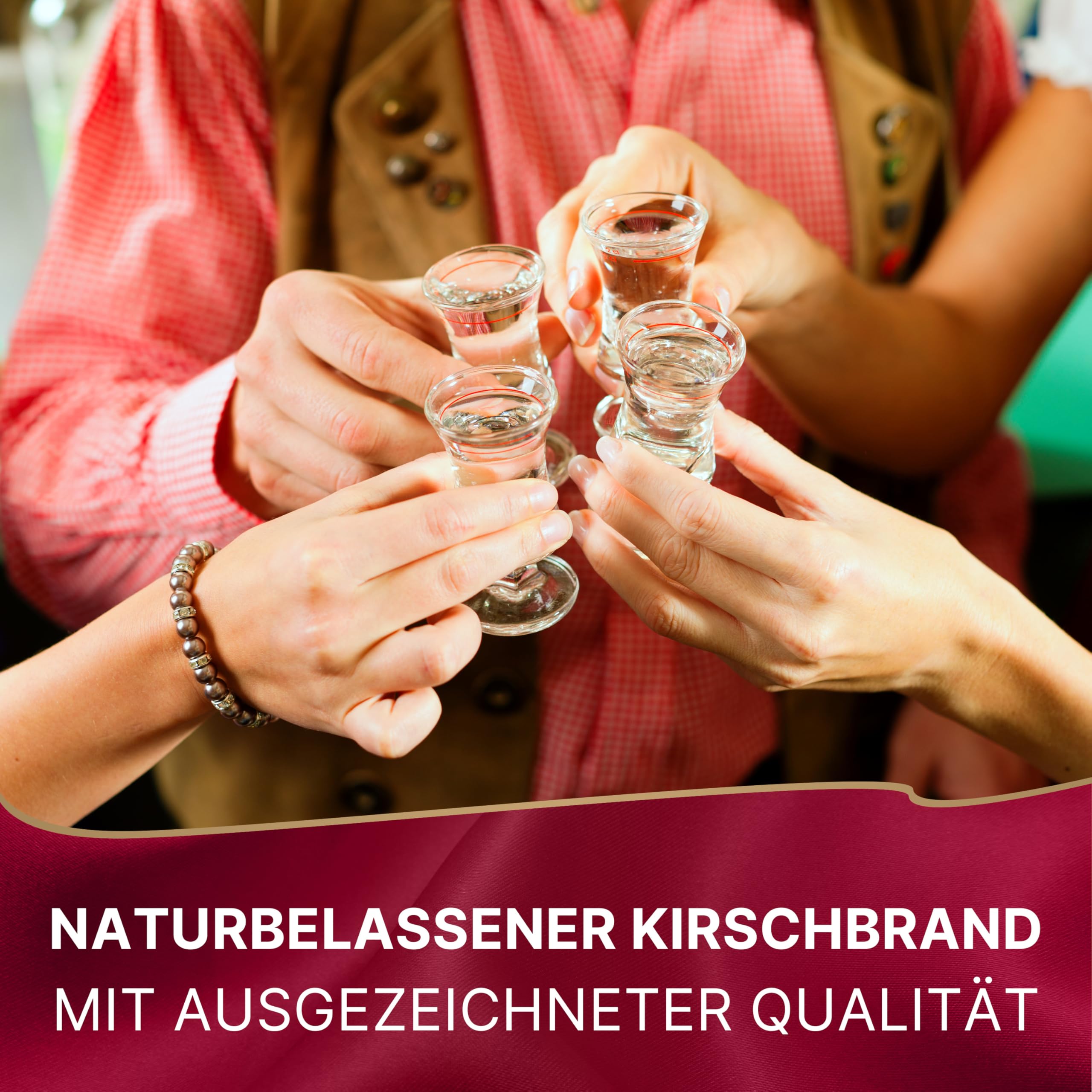 Original Höllberg Kirschwasser 40% vol., 1 Liter | Edler Premium Obstbrand aus dem Schwarzwald