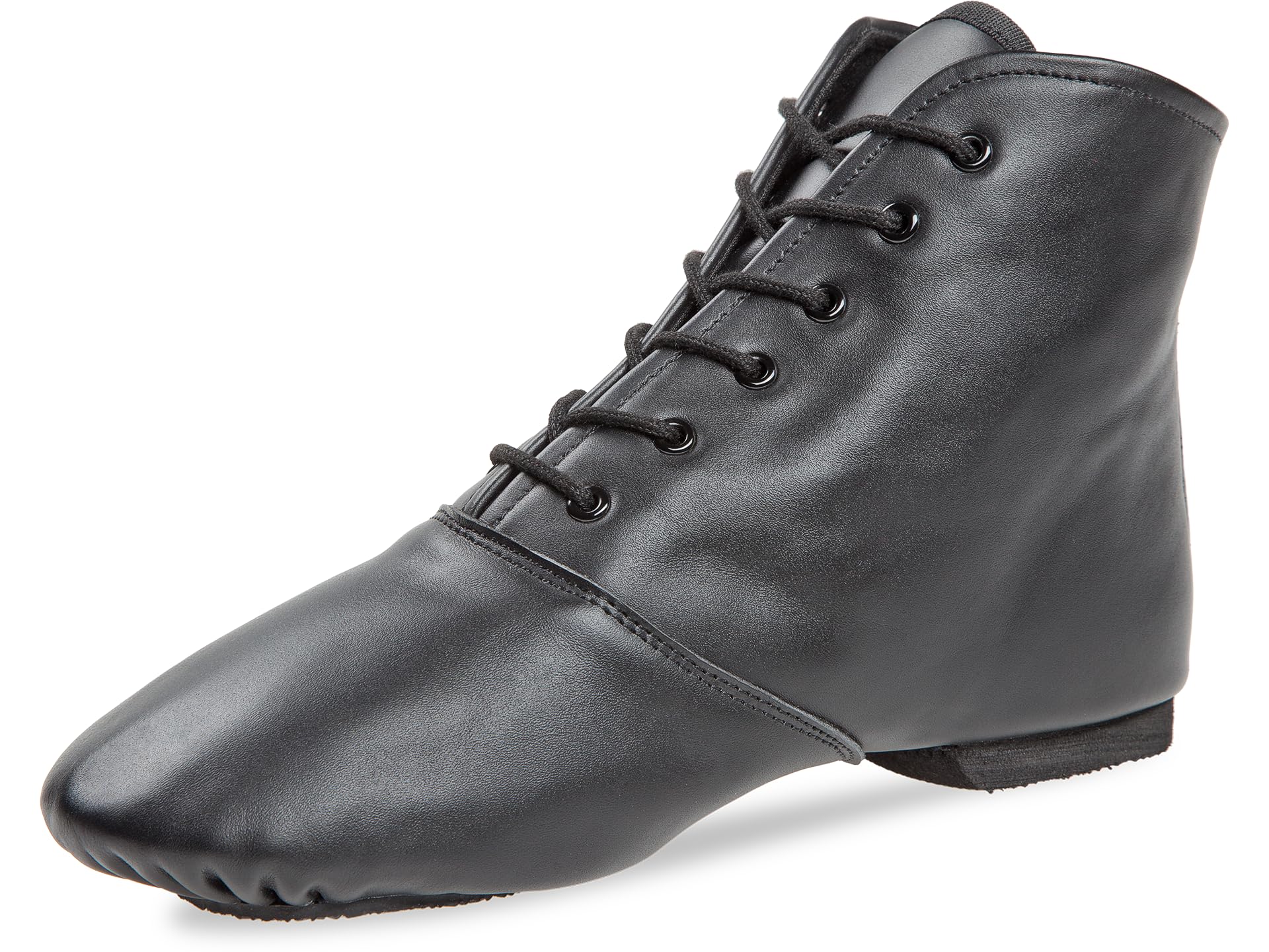 Diamant Step Gardestiefel 6-Loch Unisex Gardeschuhe Geteilte Sohle schwarz Leder