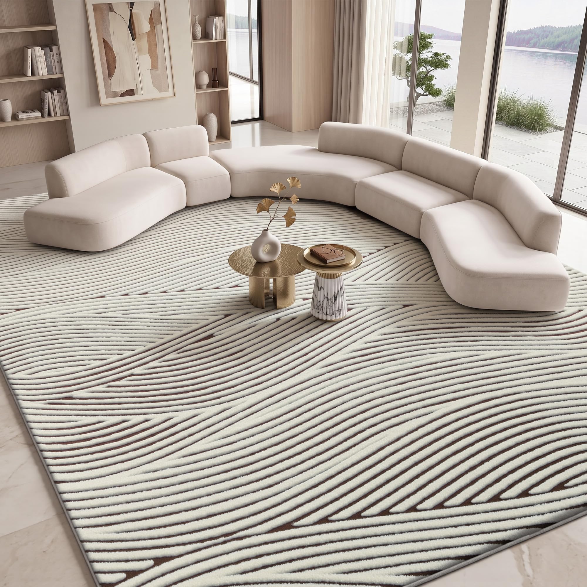Treeboy Rugs Living Room Small Beige-brown Rug Carpet for Bedroom 140x200cm
