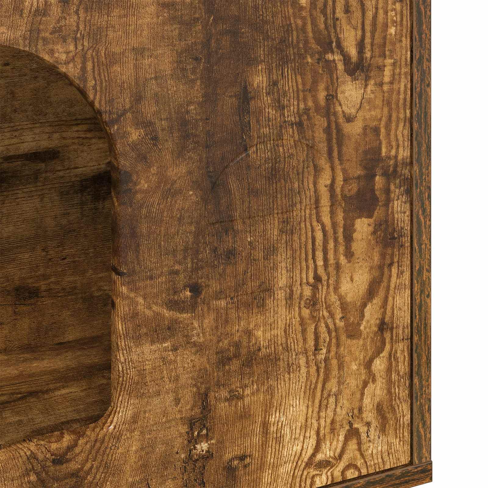 Katzenhaus Holzwerkstoff Geräucherte Eiche 51 x 30 x 52 cm | Stabiler Rückzugsort fürs Wohnzimmer ausHolzwerkstoff mit 60 kg Belastbarkeit und minimalistischem Design.