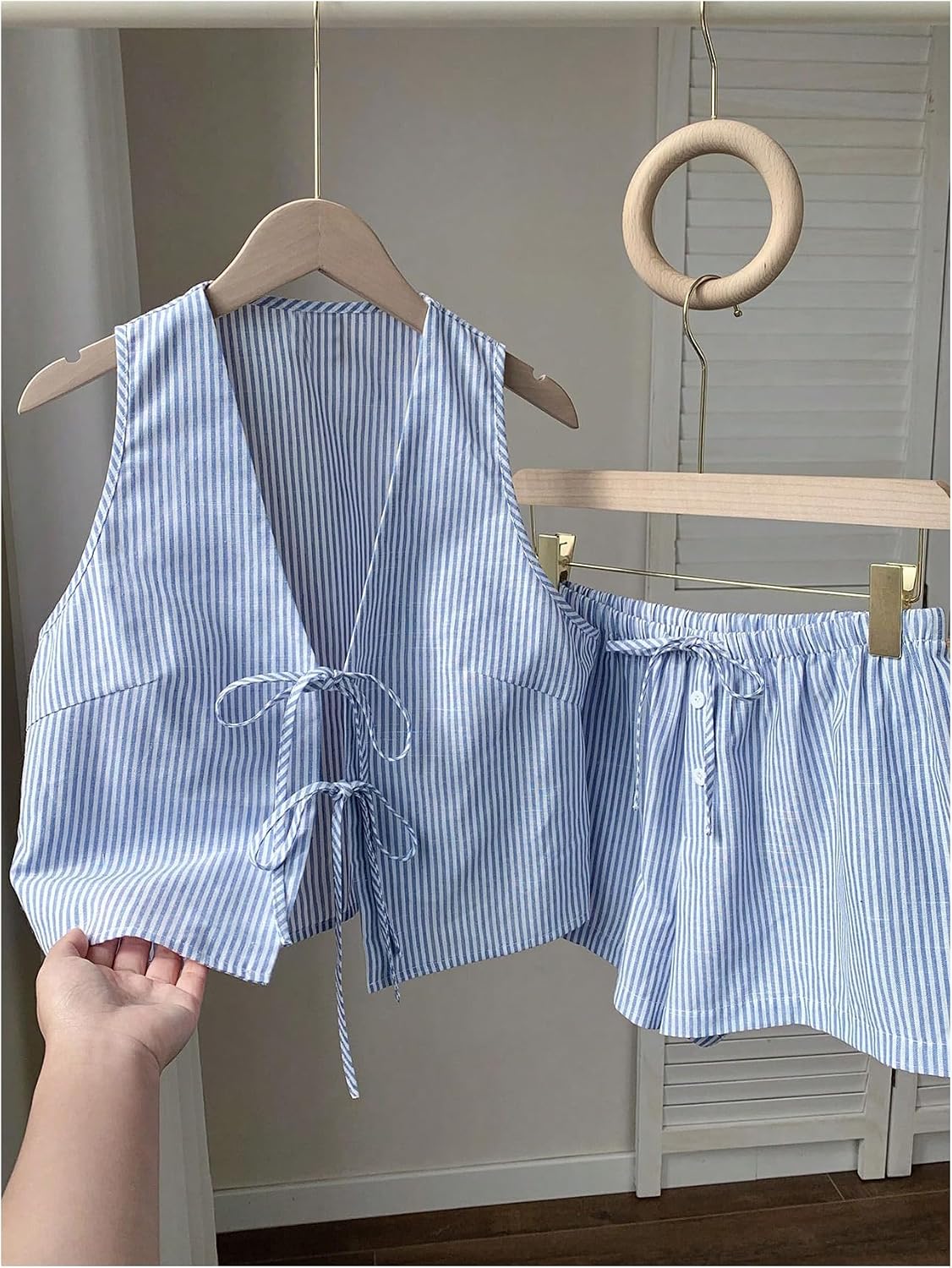 SweatyRocks Women's 2 Piece Matching Sets 2026 Fashion Tie Front Vest and Shorts Set Spring Going Out Vacation Outfits