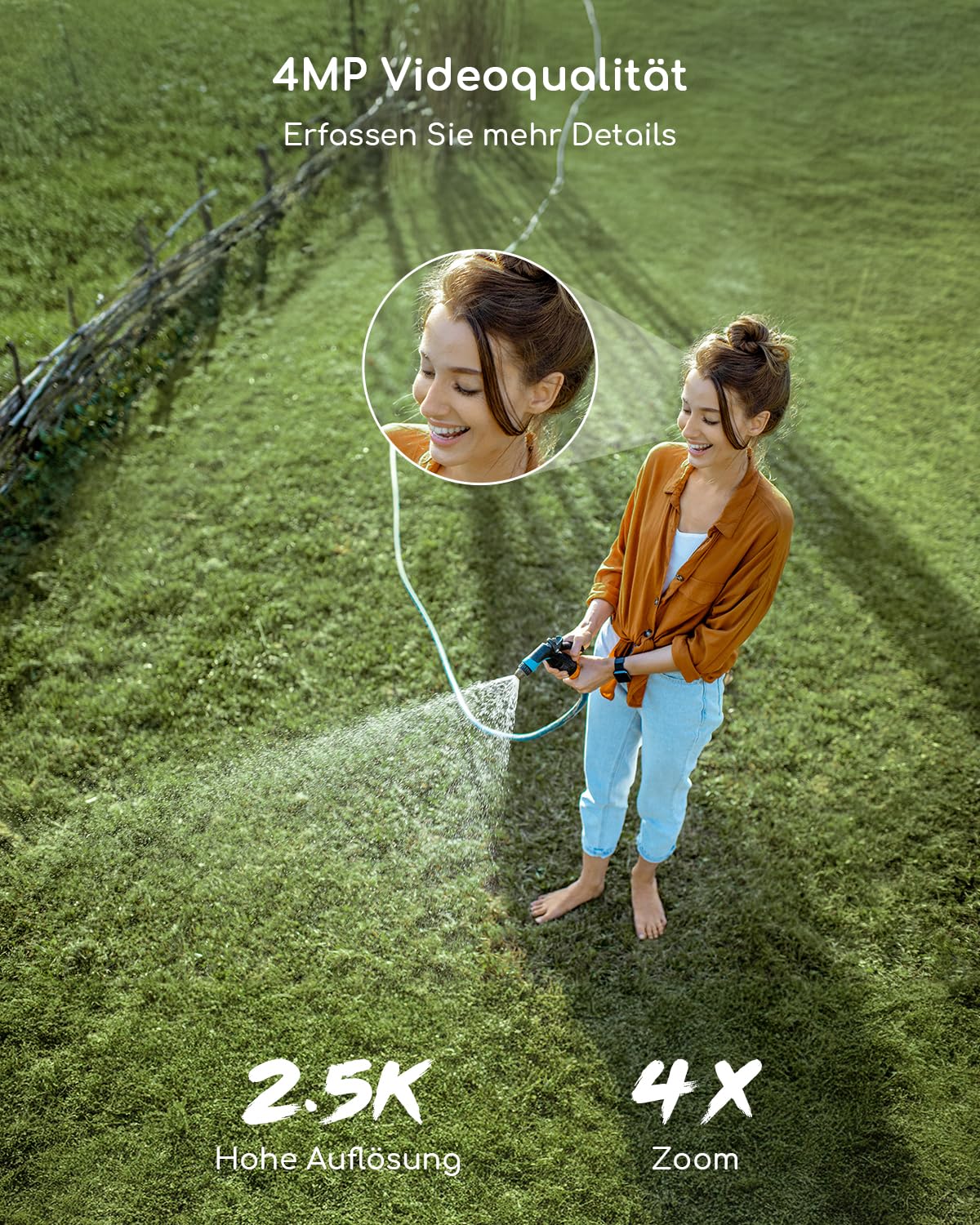 COOAU 4MP 5G&2,4G Überwachungskamera Aussen Solar Akku - 2er Kabelloses Set