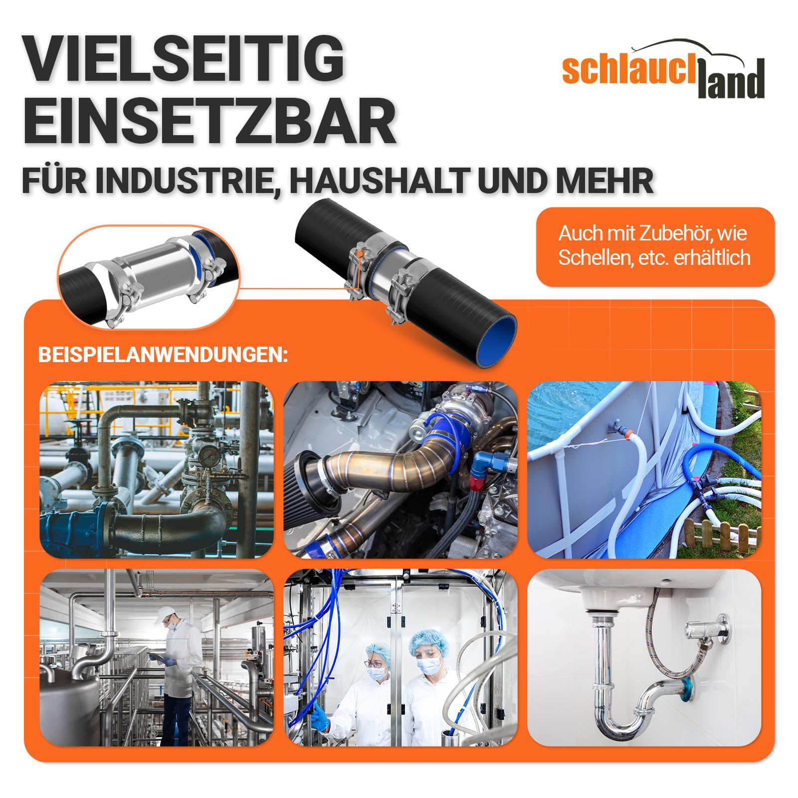 2 Stück | 10cm Edelstahl-Rohr AD-Ø 38mm poliert & gebördelt V2A 1.4301 INOX | AUSWAHL 1-10 Stück & 13-200 mm Durchmesser | Edelstahl Rohr Motor KFZ Kühler Silikon Schlauch-Verbinder | PREMIUM