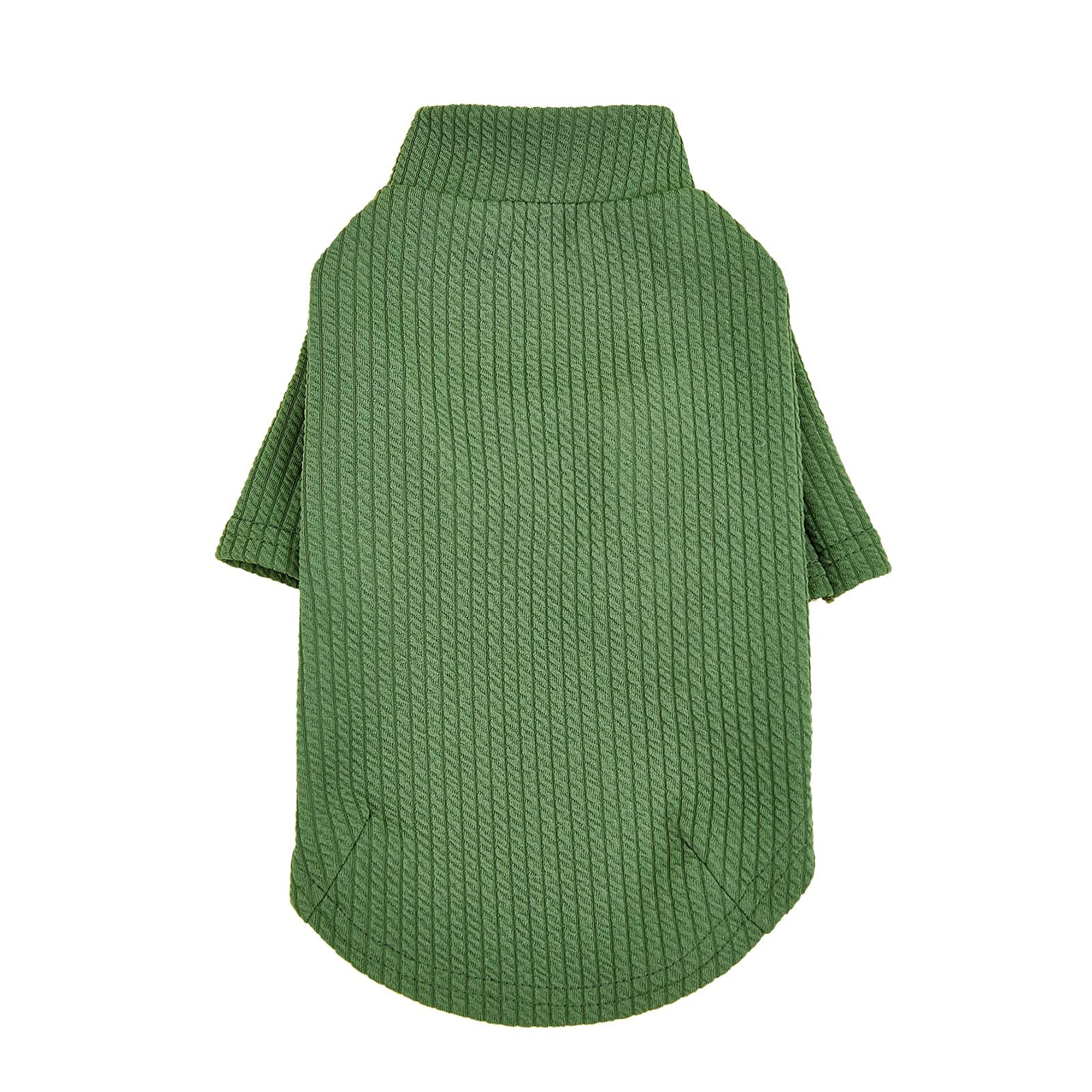 Dogs Clothes Breathable Pure Cats And High neck Color Two legged Pet clothes Medium Dog for Winter (Green, L)