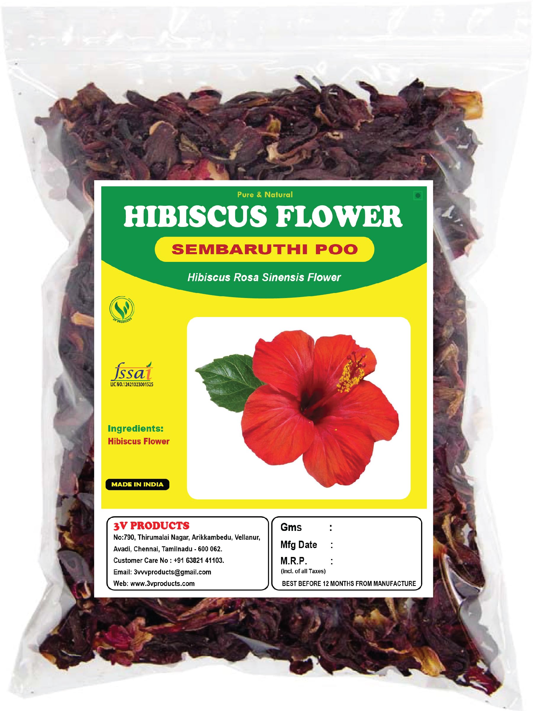 3V PRODUCTS Natural Raw Hibiscus Flower 25Gm | Dry Hibiscus Flower | 100% Natural Hibiscus Rosa Sinensis for Hair Care & Face Pack | Gudhal Ka Phool for Hair growth | Skin Care (Pack Of 1)-image-49