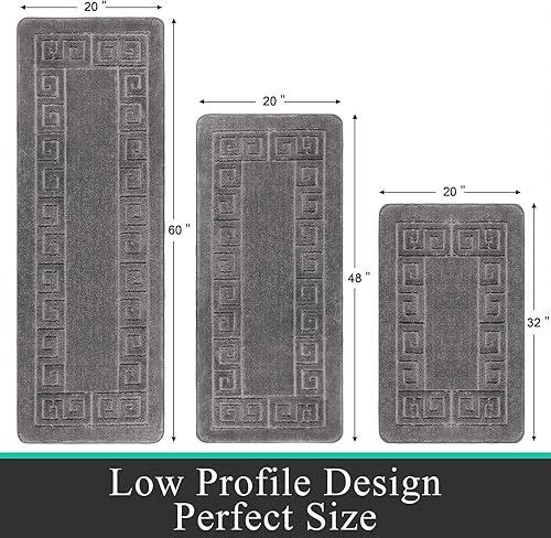 Miniatura 2 de Pauwer Juego de alfombras de baño de 3 piezas, alfombras de baño antideslizantes para suelo de baño, alfombras de baño de microfibra peludas,