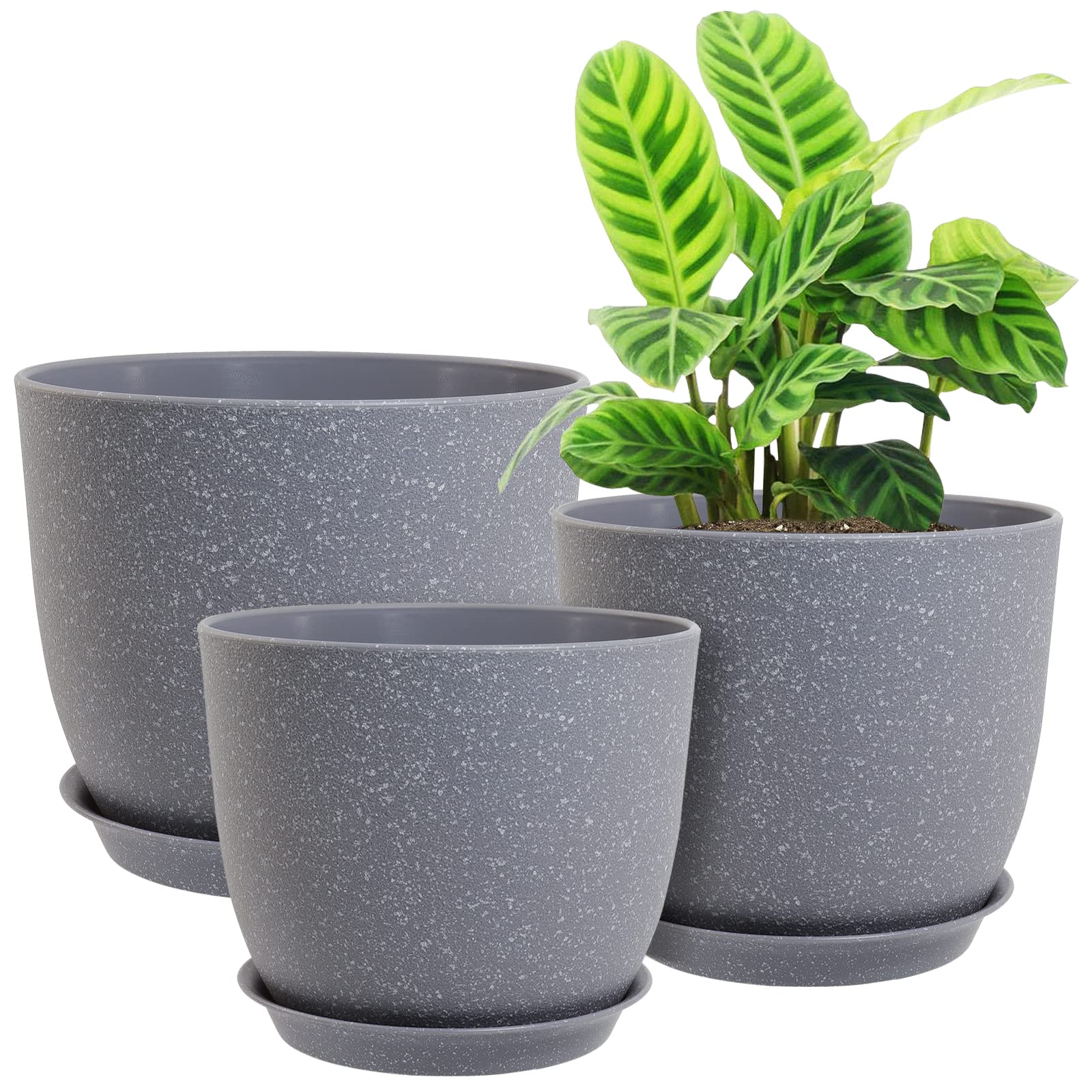 Amazon.co.jp: 植木鉢 10/9/8インチ 3個セット 水抜き穴付き 取り外し