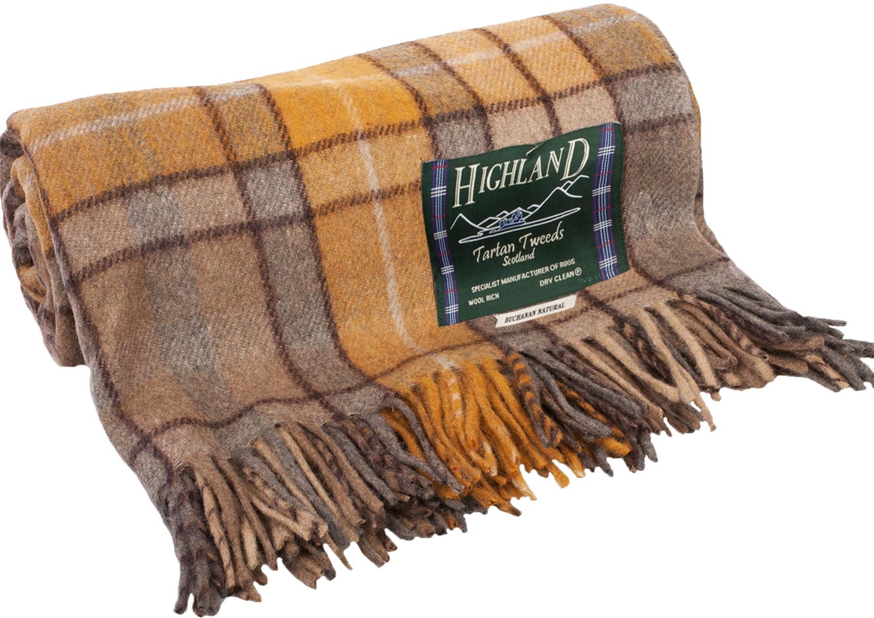 I Luv Ltd Buchanan Natural Tartan Yellow Grey Tweed Sofa Throw Blanket 75% Wool Plaid Large Throws For Sofas Wool Rug Outdoor Blanket Picnic Blankets