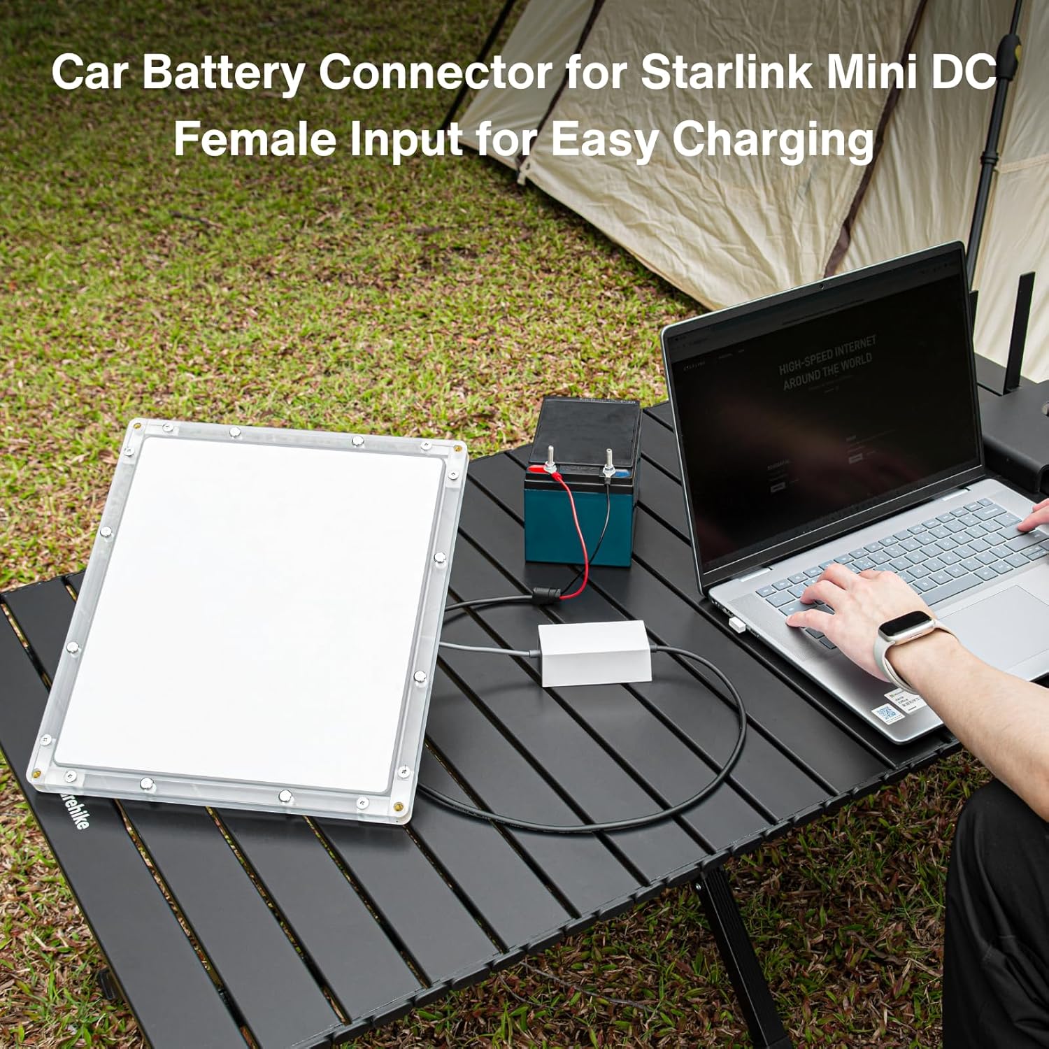 Car Battery Connector to DC Female Adapter for Starlink Mini, Direct Vehicle Battery Connection for Stable 12V-36V Input, 36V 1.67A Output, Quick Setup, Ideal for Long Trips & Camping