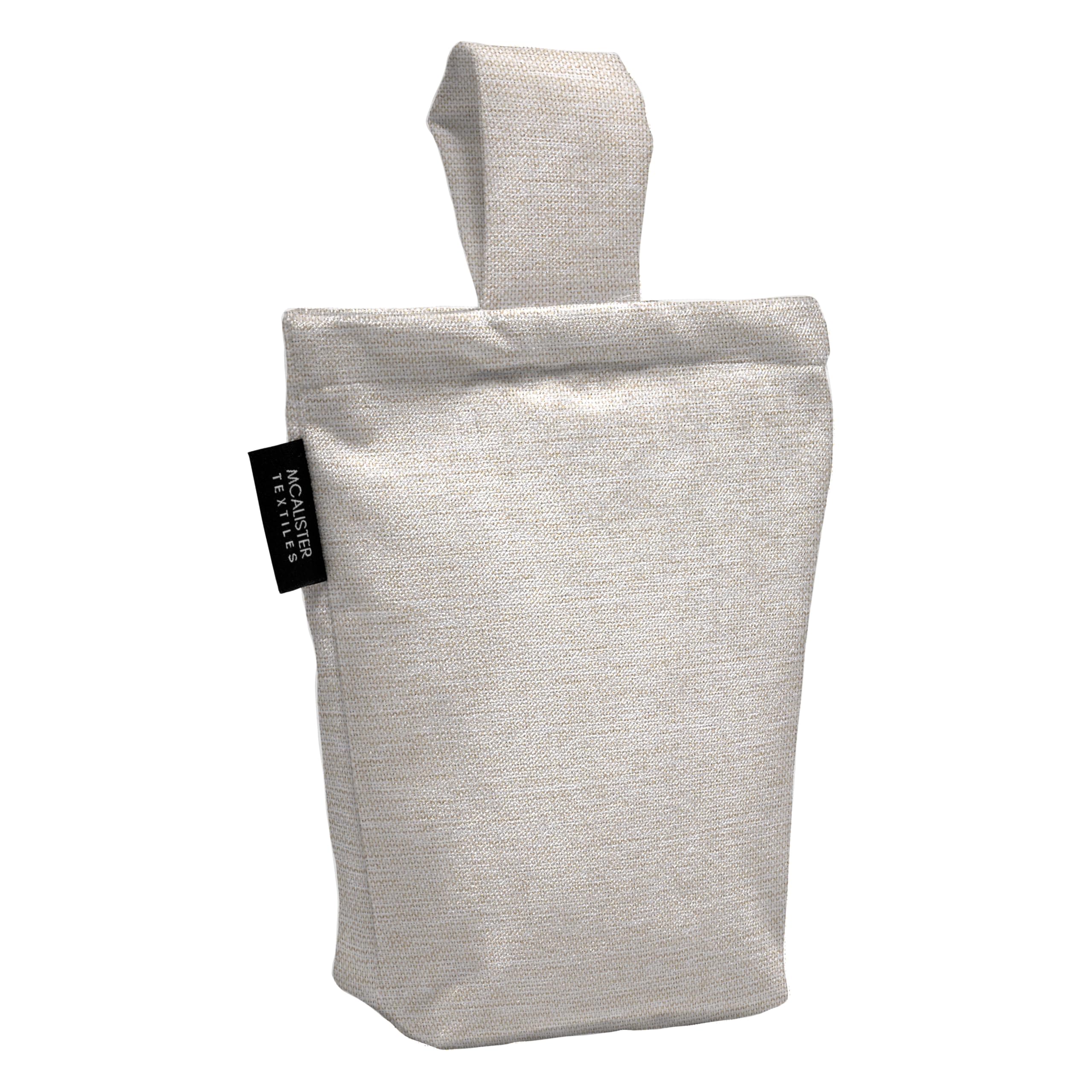 McAlister Textiles Lazio Unfilled Fabric Door Stop Bag 21cm x17cm in Natural - Image 2