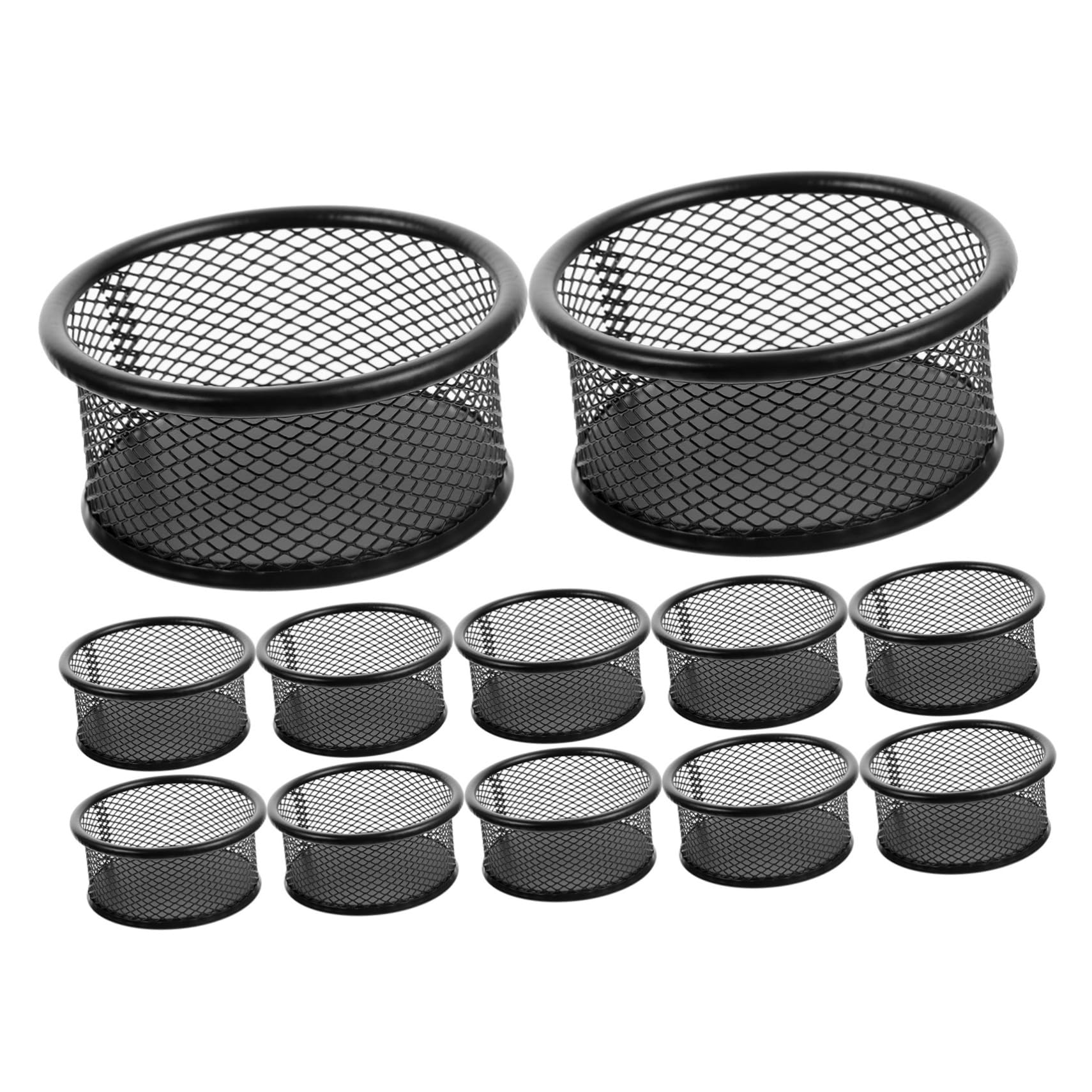 12 Stück Teiliges Metall Büroklammerhalter Runder Mesh Organizer aus Robustem Eisen Multifunktionaler Schreibtisch Aufbewahrung für Büroklammern Reißnägel Schrauben und Kleine