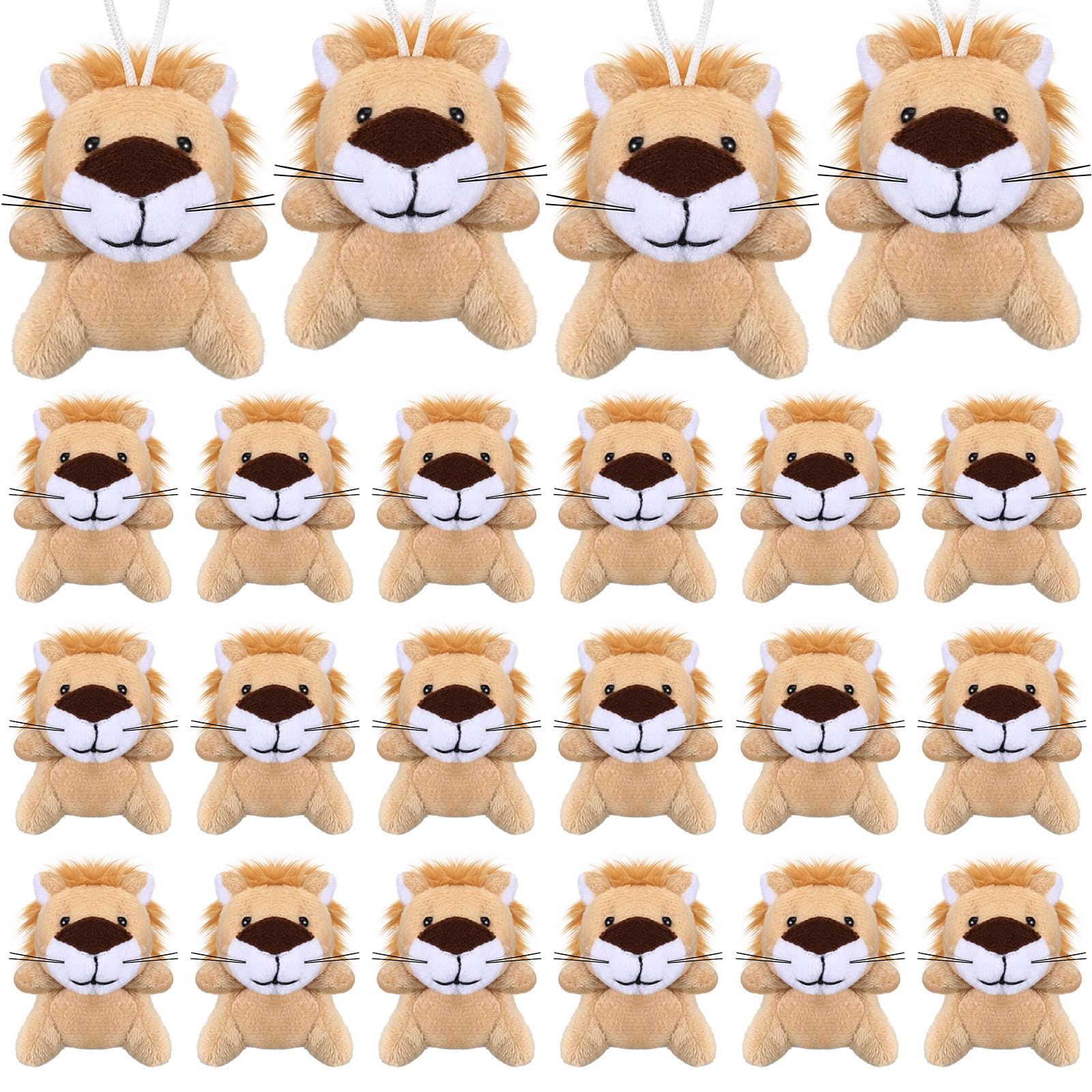 Shappy 30 Pcs Mini Lion/Tiger Stuffed Animal Toys Small Lion/Tiger Stuffed Animals Bulk for Baby Shower Safari Nursery Decor Birthday Classroom Prizes Gifts(Lion)