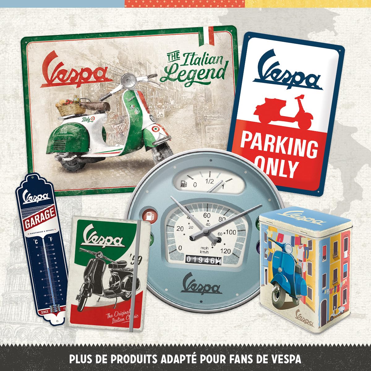 Nostalgic-Art Horloge rétro, Ø 31 cm, Vespa – Tacho