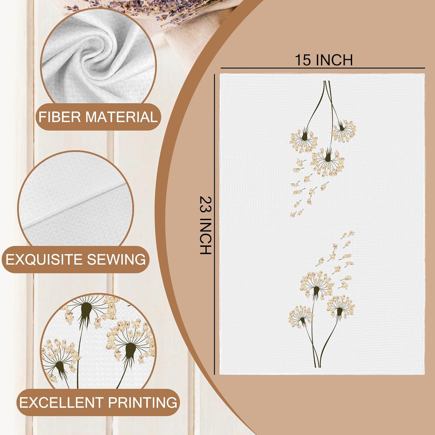 Funny Lab Dog Kitchen Towels, Labrador Retriever Dandelion Dogs Lover Decorative Kitchen Towels, Lab Gifts, Labrador Retriever Hand Dish Towel for Bathroom Decor for Dog Lovers - Image 7