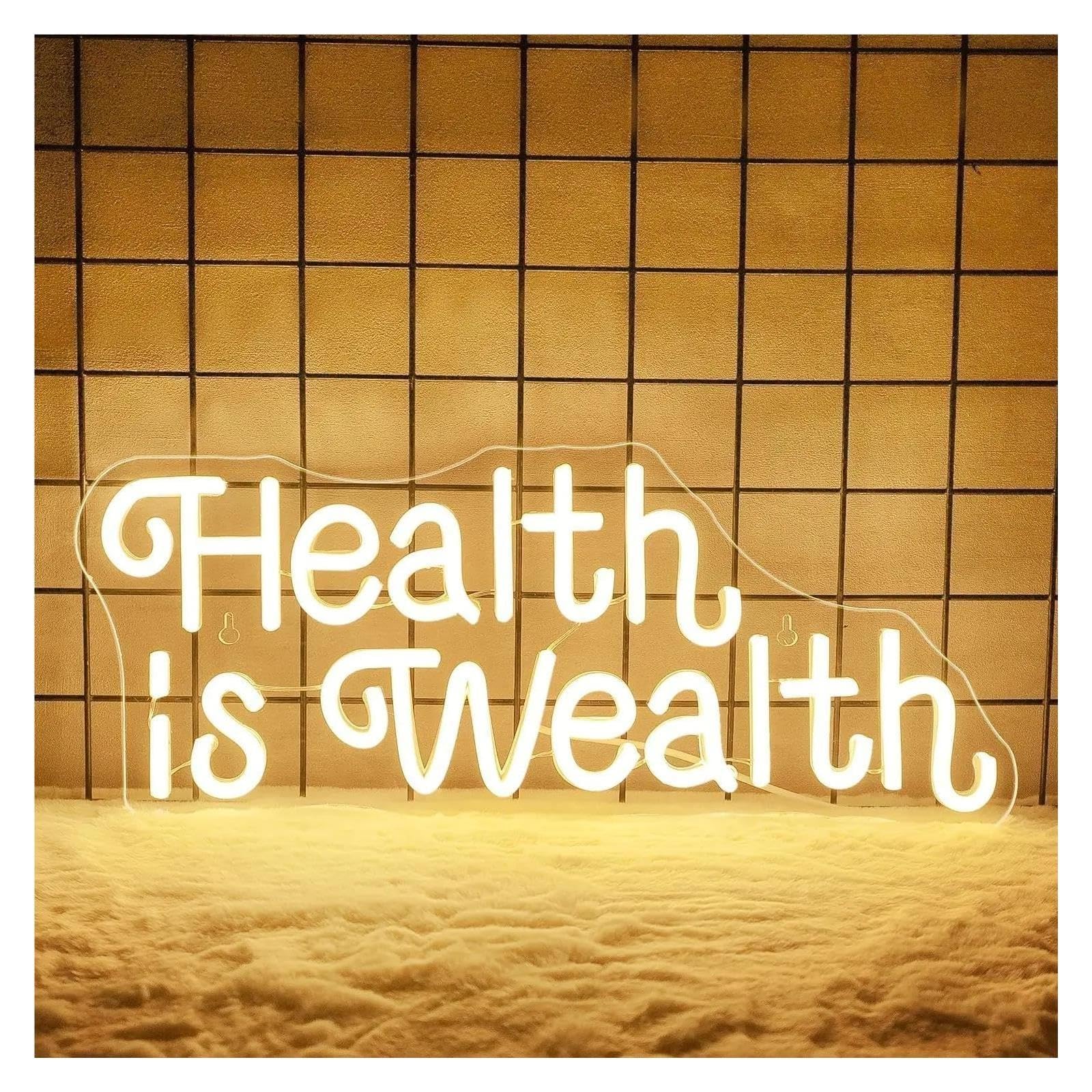 Insegna al Neon Insegna Al Neon "Health Is Wealth"