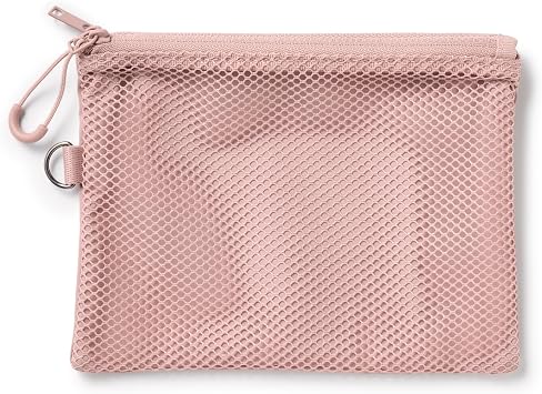 MUJI 84769504 Polyester Double Zipper Case, Pink, M, Approx. 5.3 x 7.5 inches 13.5 x 19 cm