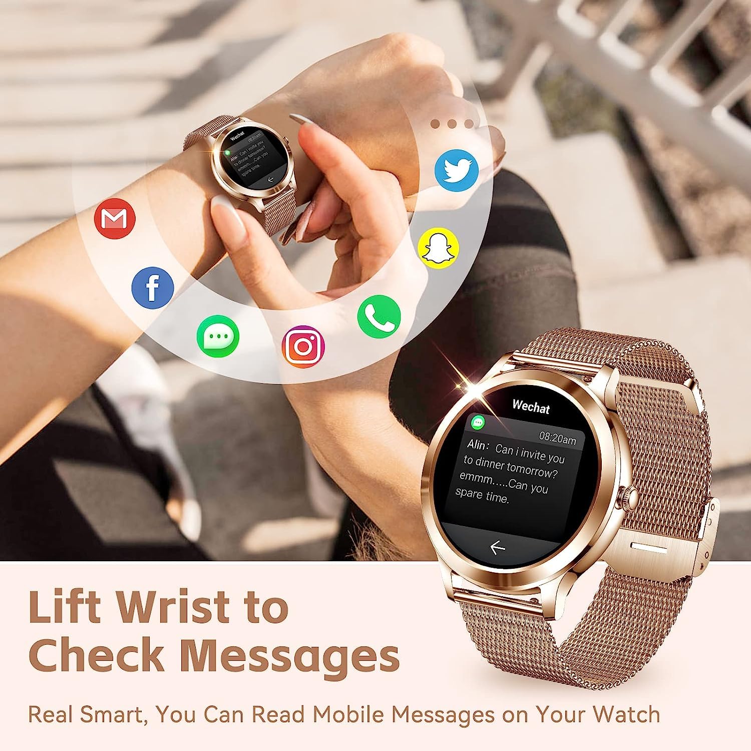 Een smartwatch; Ondersteuning voor bellen en gebeld worden