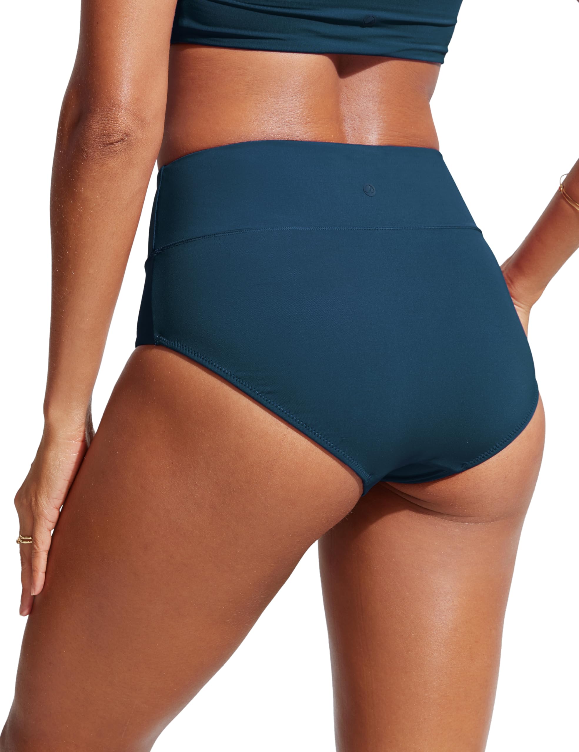 CRZ YOGA Femmes Taille Haute Bas de Bikini Couvrance Totale Contrôle du Ventre Maillot de Bain Taille Large Maillot de Bain Swim Slip