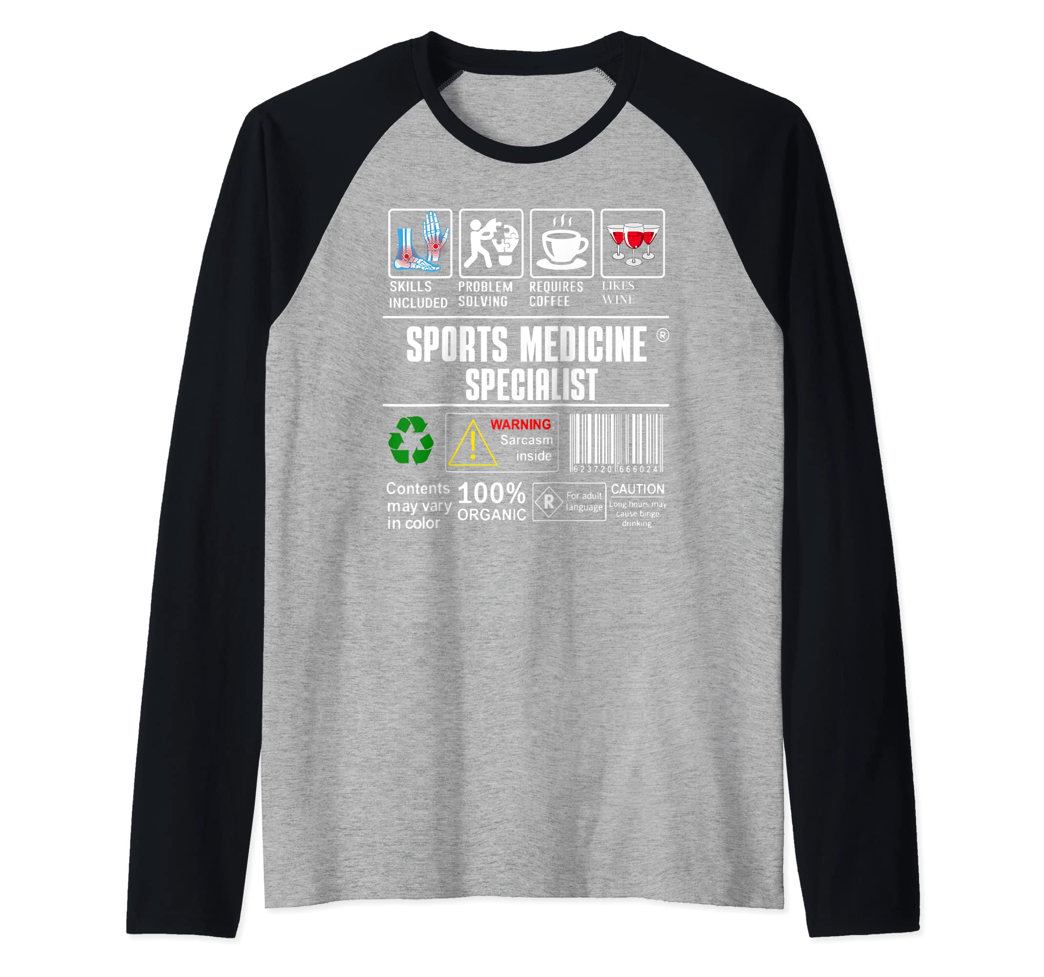 Sports Medicine Specialist Skills Included Problem Solving Raglan Baseball Tee