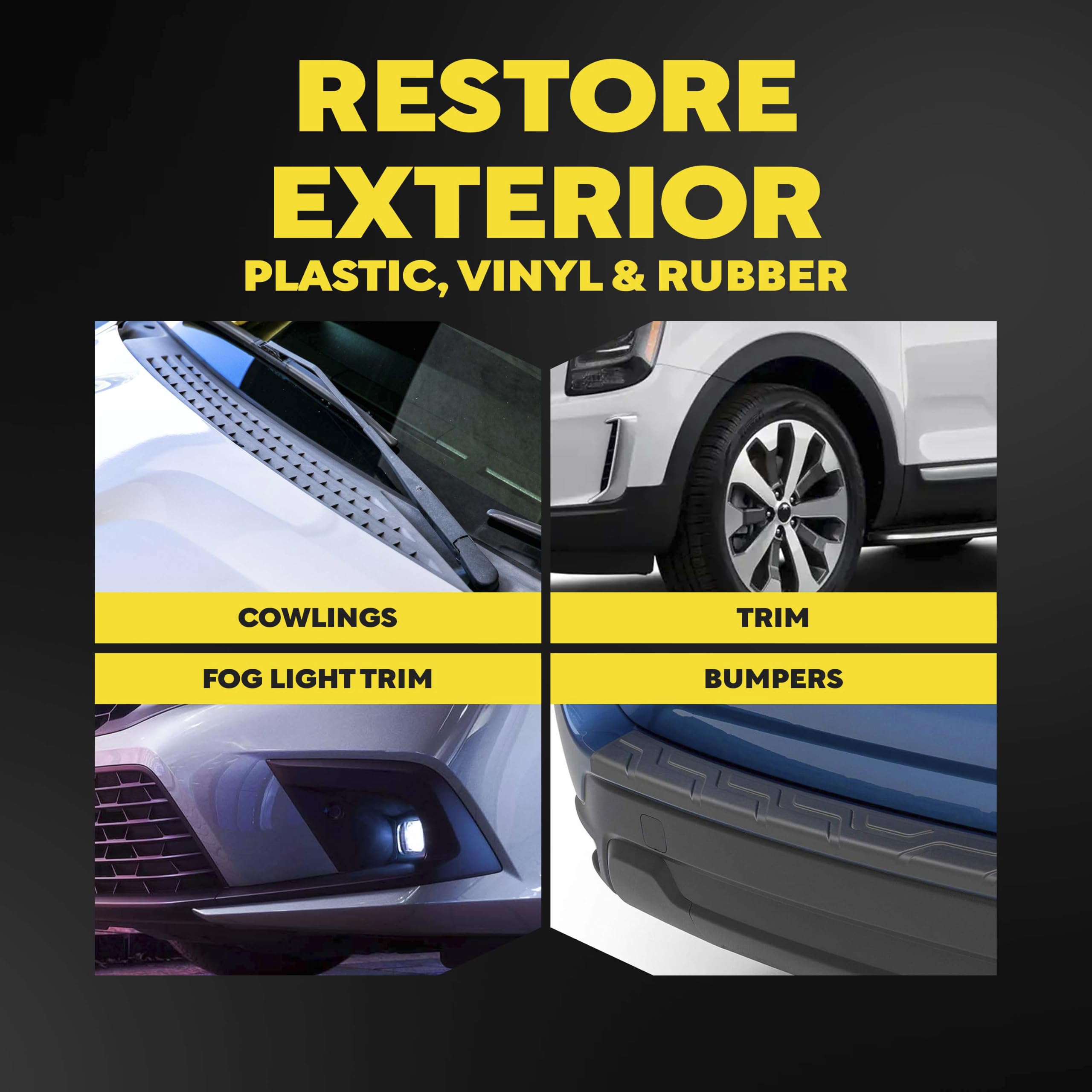 Meguiar's G15812EU Rénovateur Plastiques extérieurs Noirs Ultimate - Restaurateur Plastique - Éclat Garnitures Noires - Revitalisant Aspect Neuf - 473 ML, Noir