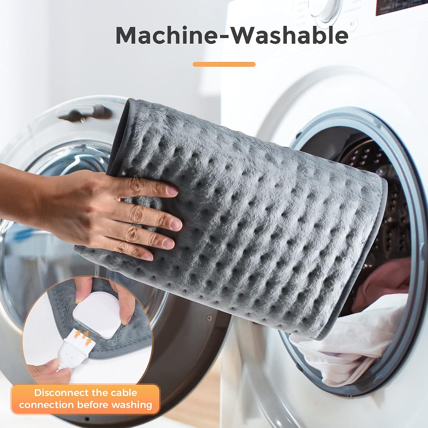 NEZINI Heating Pad,12x24" Electric Heating Pad for Back and Cramps Relief,Ultra-Soft XL Moist & Dry Therapy Heat Pad with 6 Heat Settings 4 Timer Settings 2h Auto Off,Machine Washable(Grey) : Health & Household