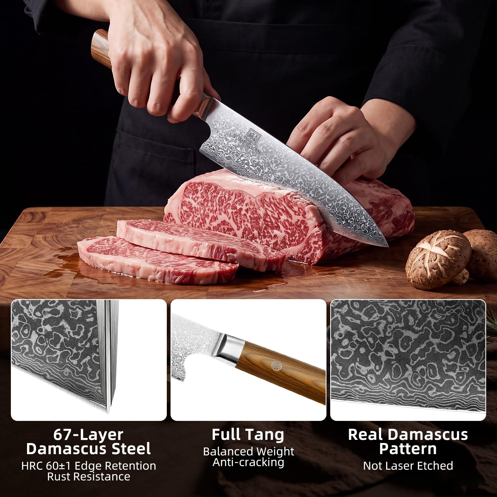 8-Inch Chef Knife, 67-Layer Damascus, VG10 Steel Core — Amazon image 6