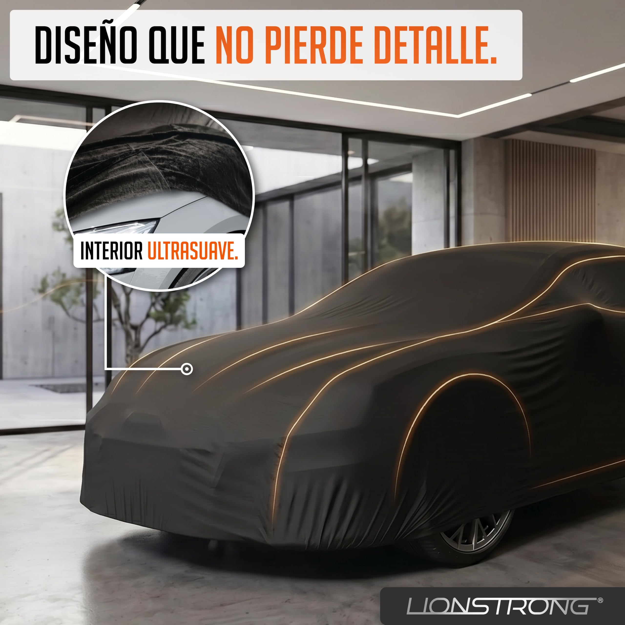 Funda para Coche de Interior – Protección contra el Polvo y la Suciedad para Coches pequeños, berlinas y SUV – con Bolsa de Almacenamiento – Sujeción Segura Mediante Banda elástica – Diseño Deportivo