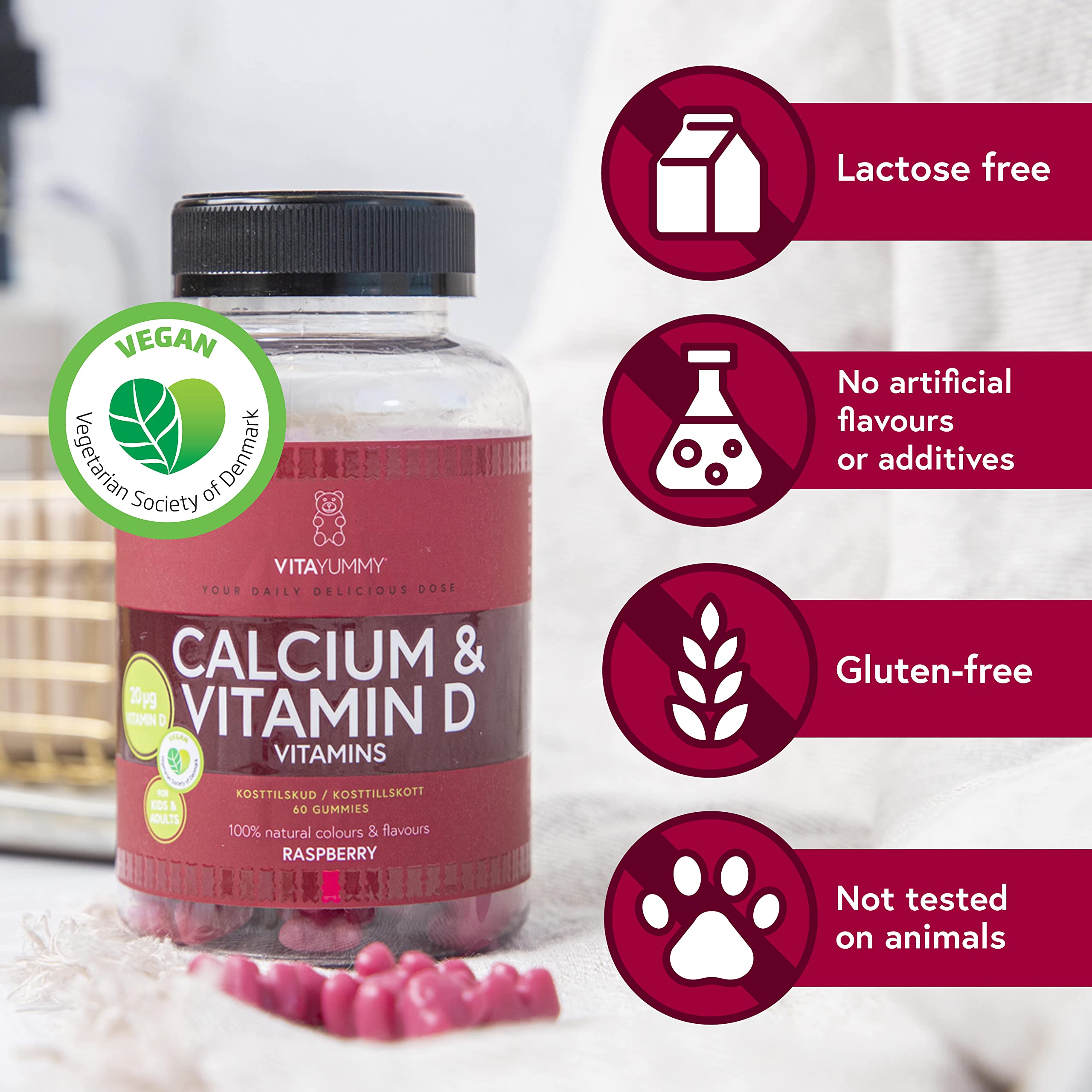 VITAYUMMY Vitamin D and Calcium Supplement Chewable Calcium & Vitamin